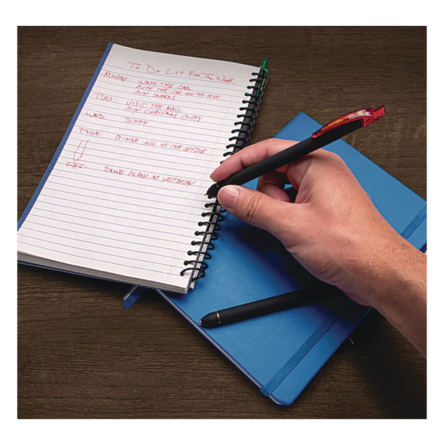 Pentel® EnerGel Kuro Gel Pen, Retractable, Medium 0.7 mm, Assorted Ink Colors, Black Barrel, 12/Pack