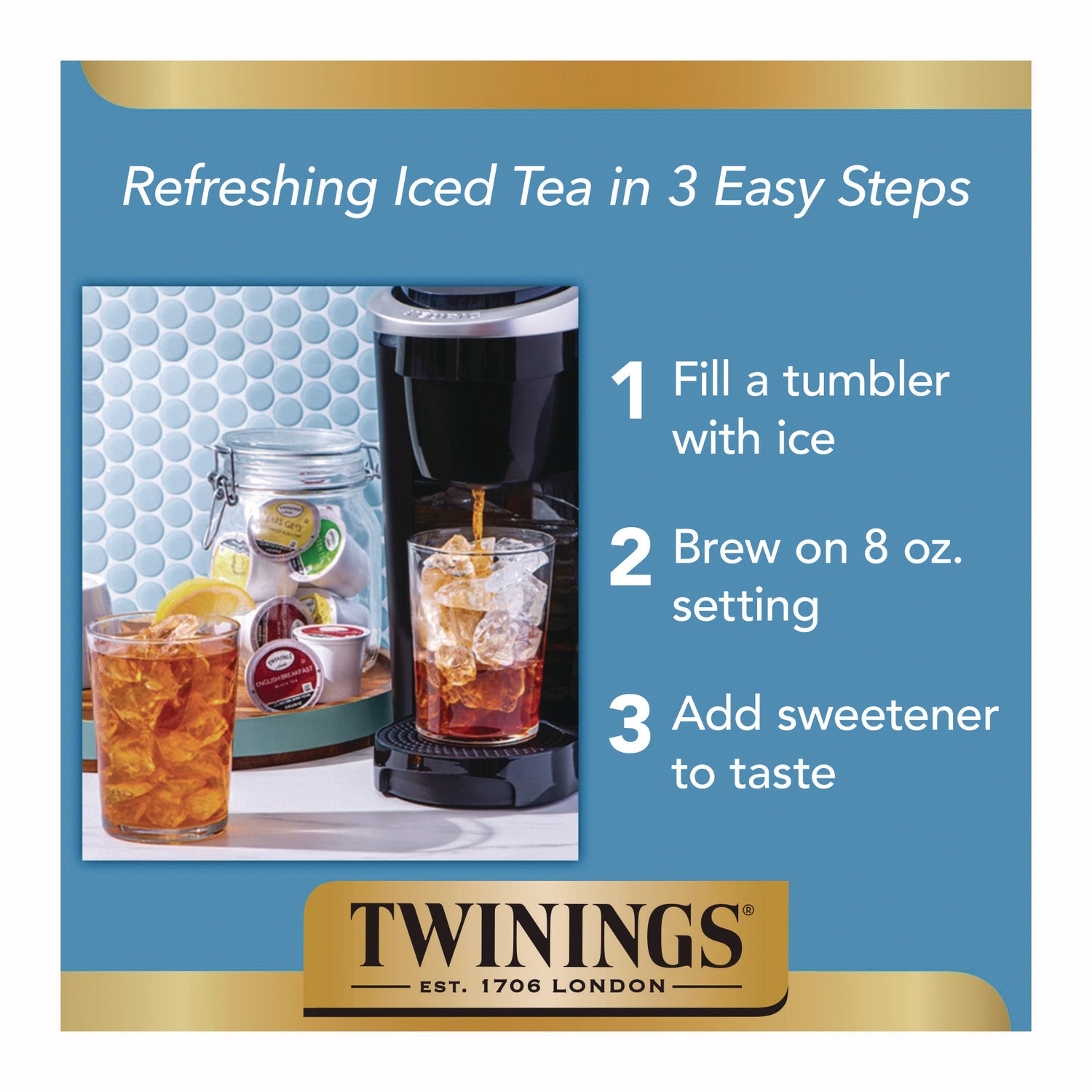 TWININGS® Probiotics+ Herbal Lemon and Ginger Tea, 24/Box