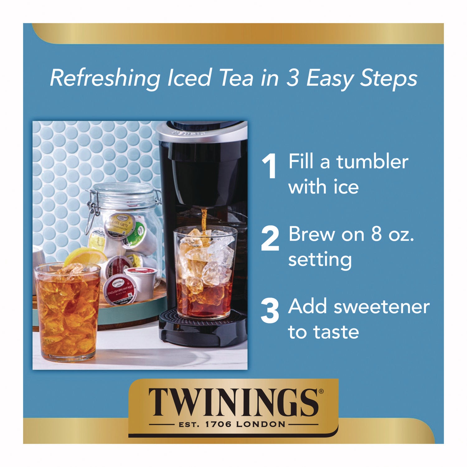 TWININGS® Brew Over Ice K-Cups, Peach, 24/Box