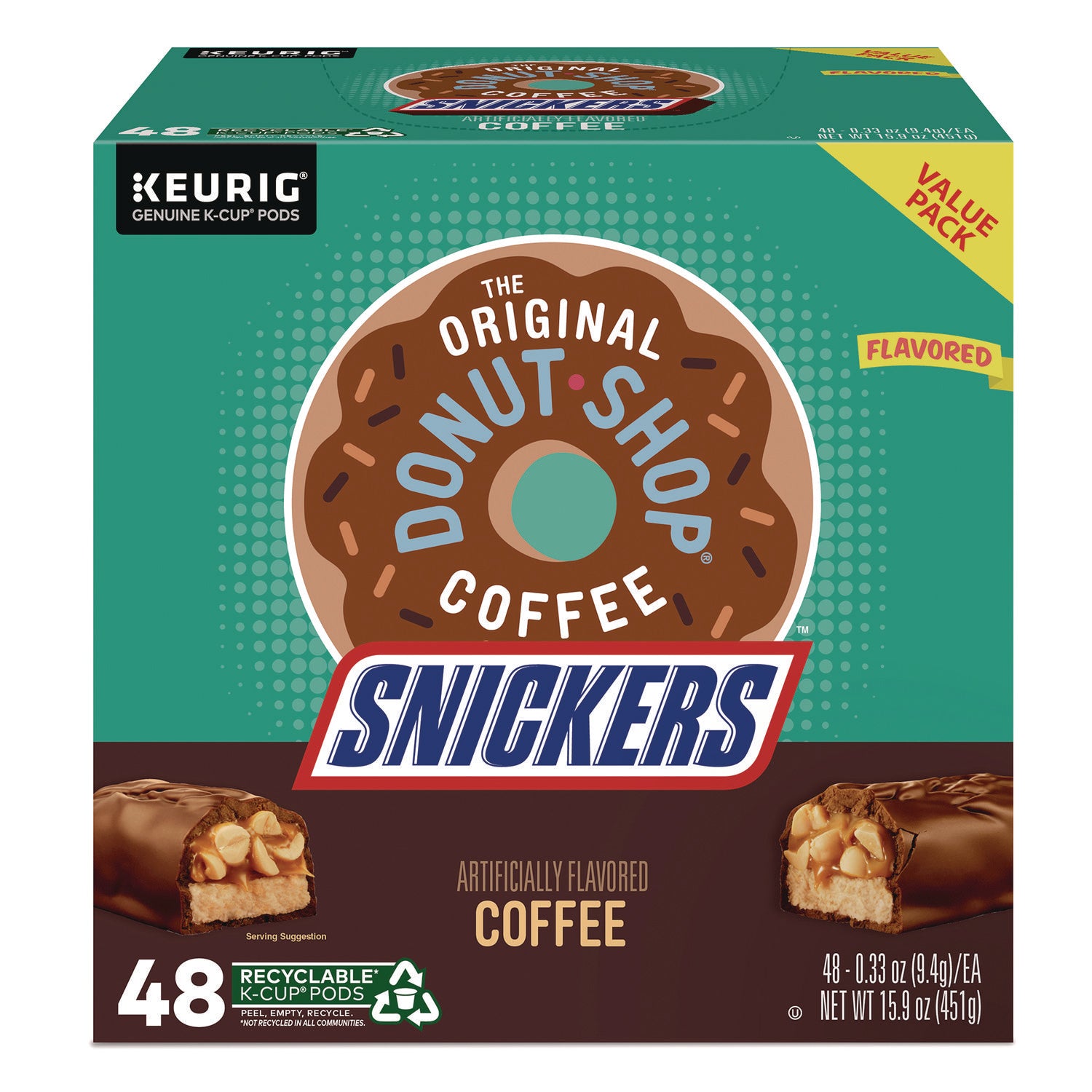 The Original Donut Shop® SNICKERS Flavored Coffee K-Cups, 48/Box