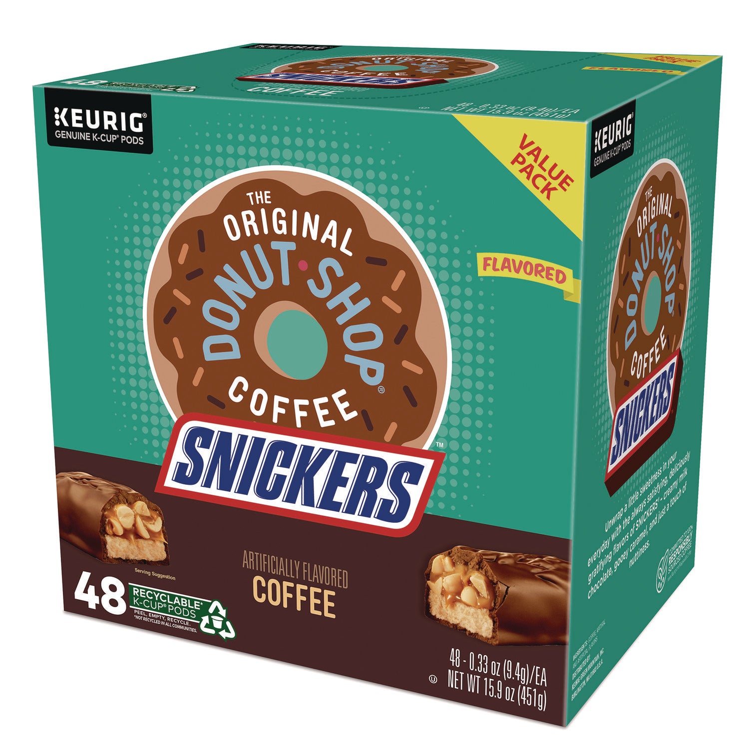 The Original Donut Shop® SNICKERS Flavored Coffee K-Cups, 48/Box