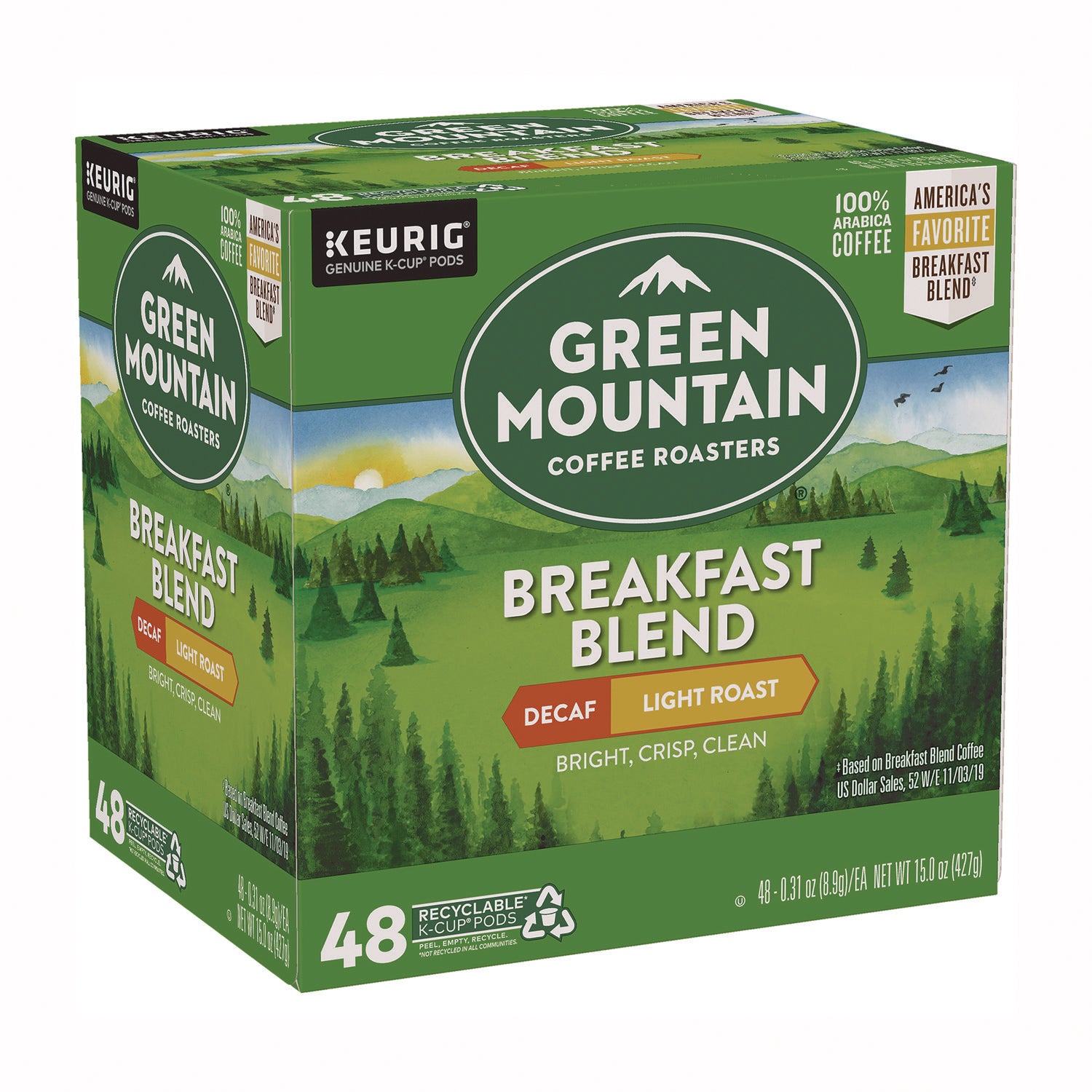Green Mountain Coffee® Breakfast Blend Decaf Coffee K-Cups, 48/Box