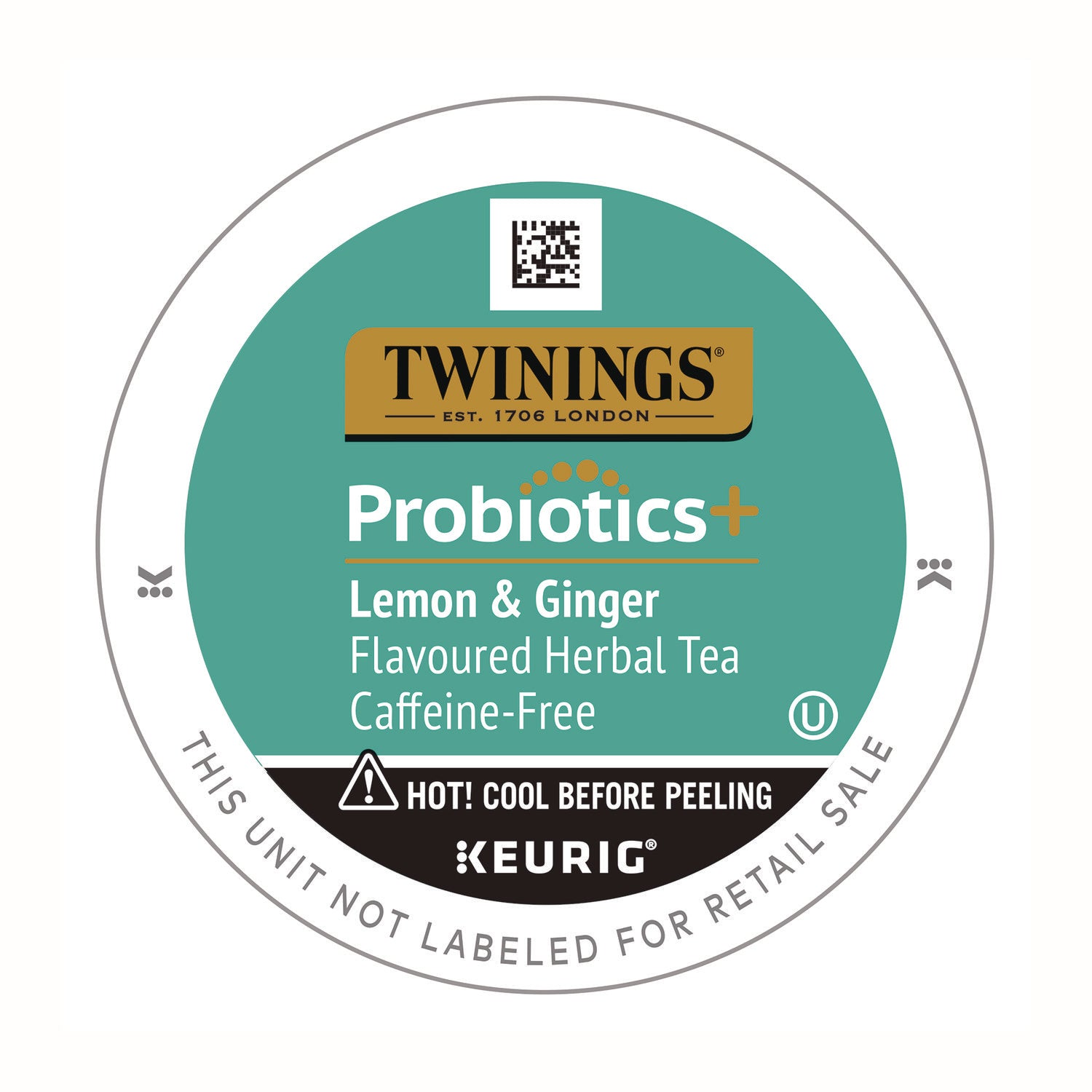 TWININGS® Probiotics+ Herbal Lemon and Ginger Tea, 24/Box