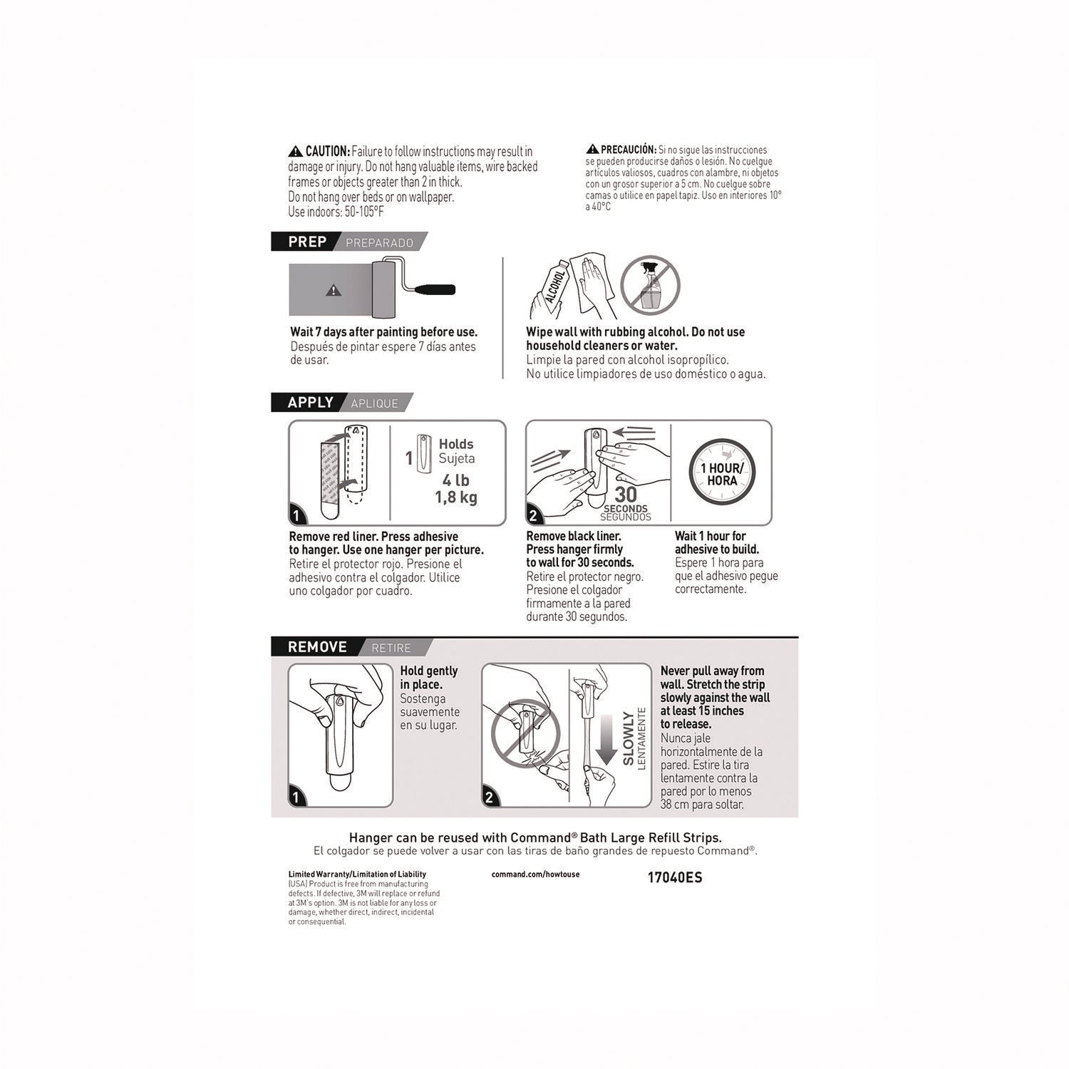 Command™ Sawtooth Picture Hanger, One Hanger, Two Strips, White, Supports 4 lbs