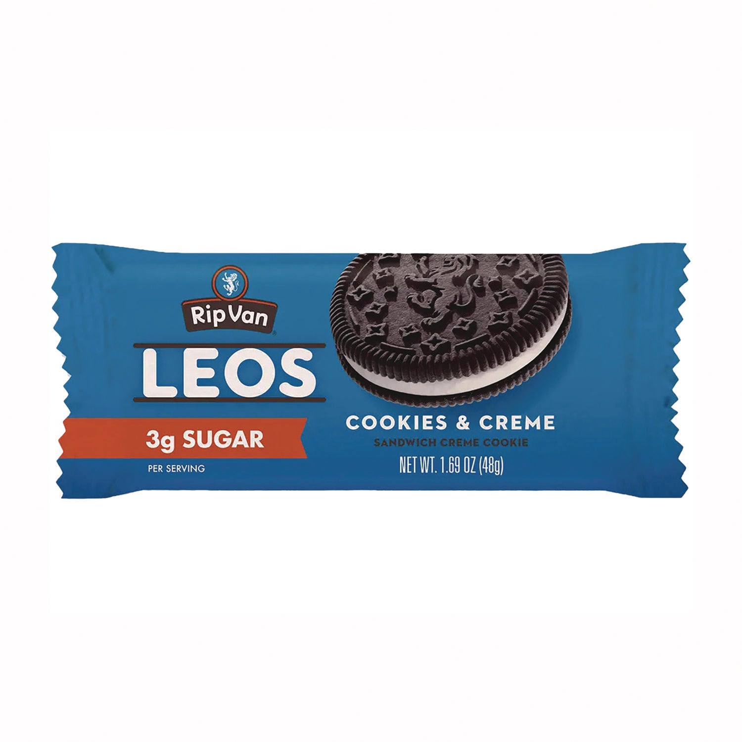 Rip Van® Leos Cookies and Cream Sandwich Cookies, 2 Cookies/Pack, 10 Packs/Box