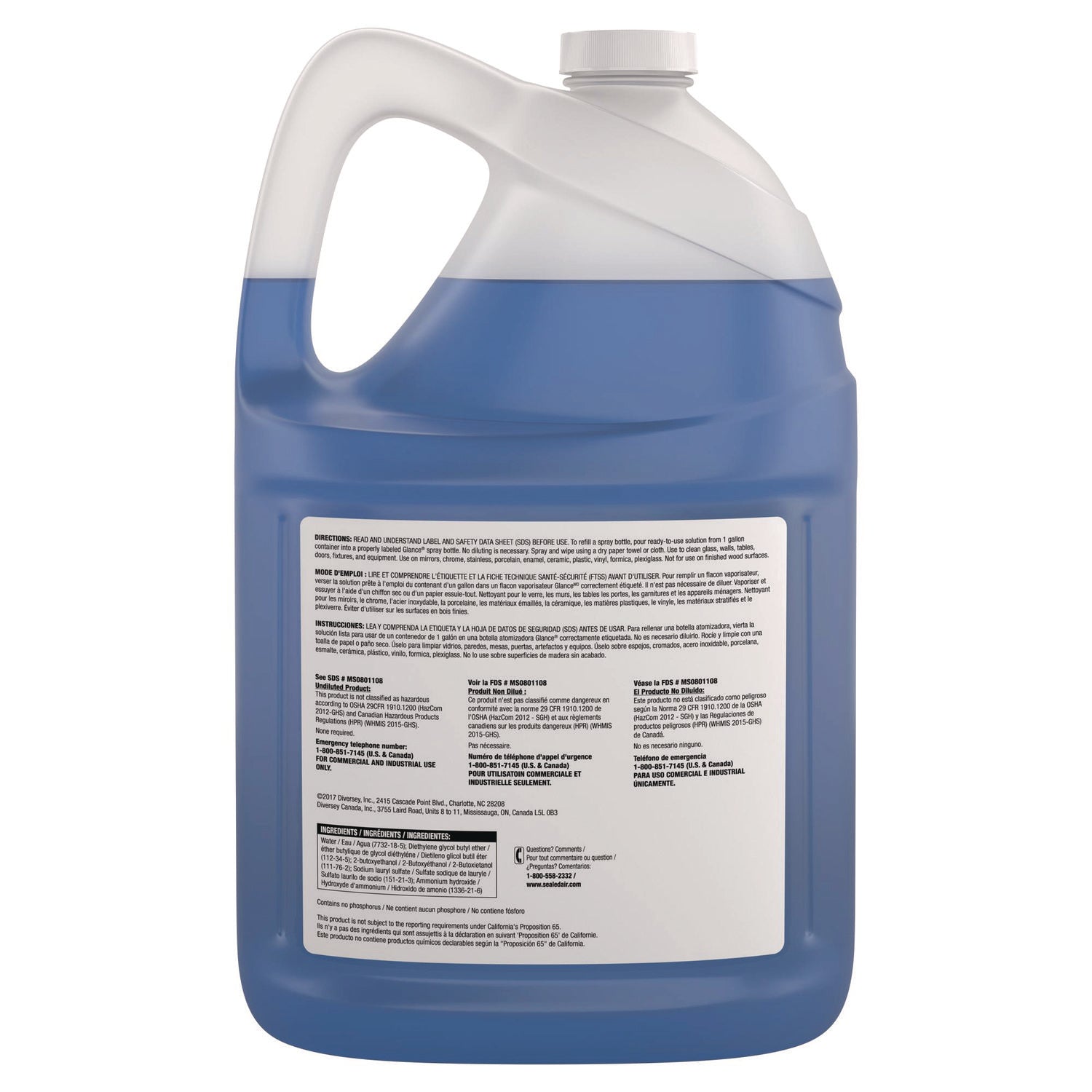 Diversey™ Glance Powerized Glass And Surface Cleaner, Liquid, 1 Gal