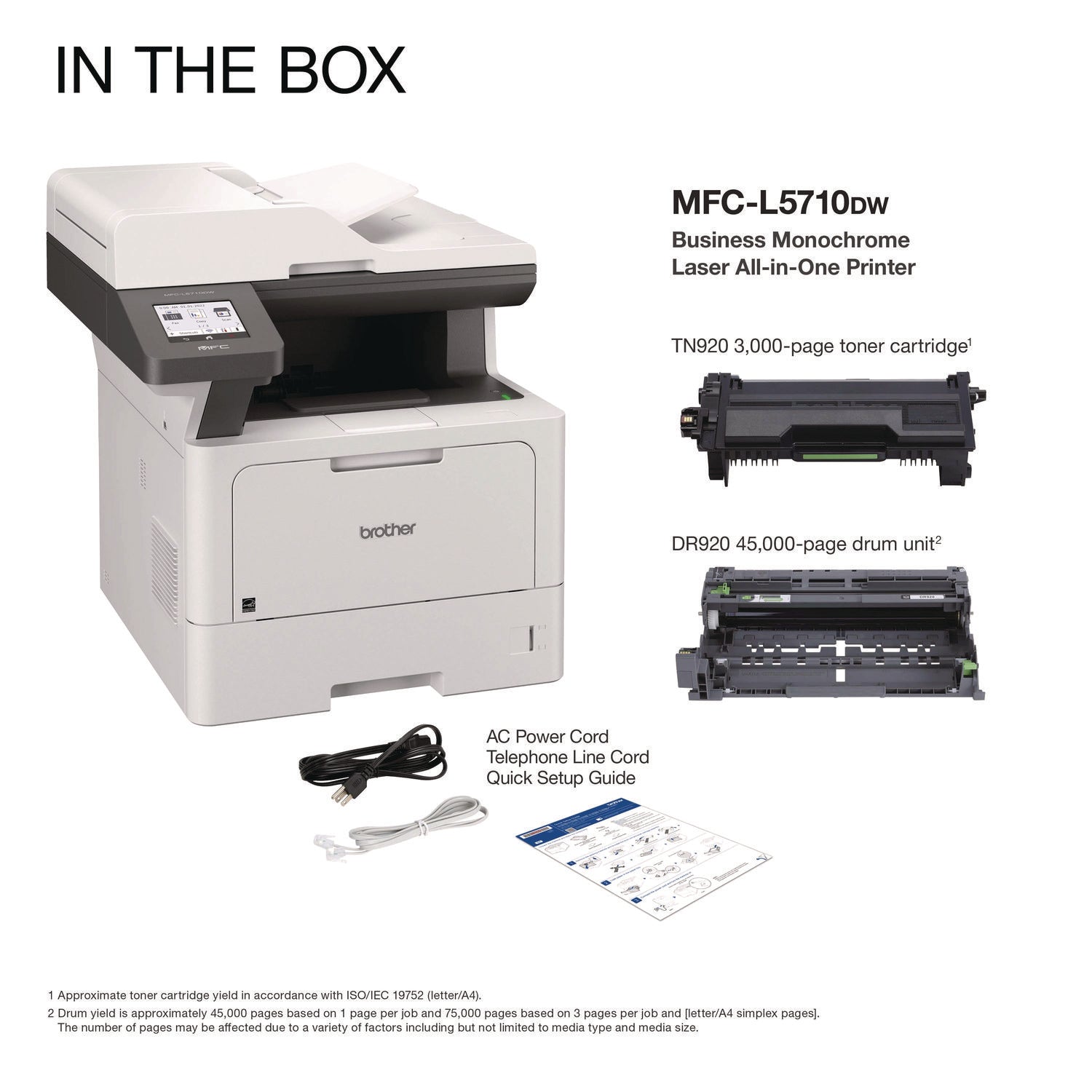 Brother MFC-L5710DW Business Monochrome Laser AIO Printer, Copy, Fax, Print, Scan
