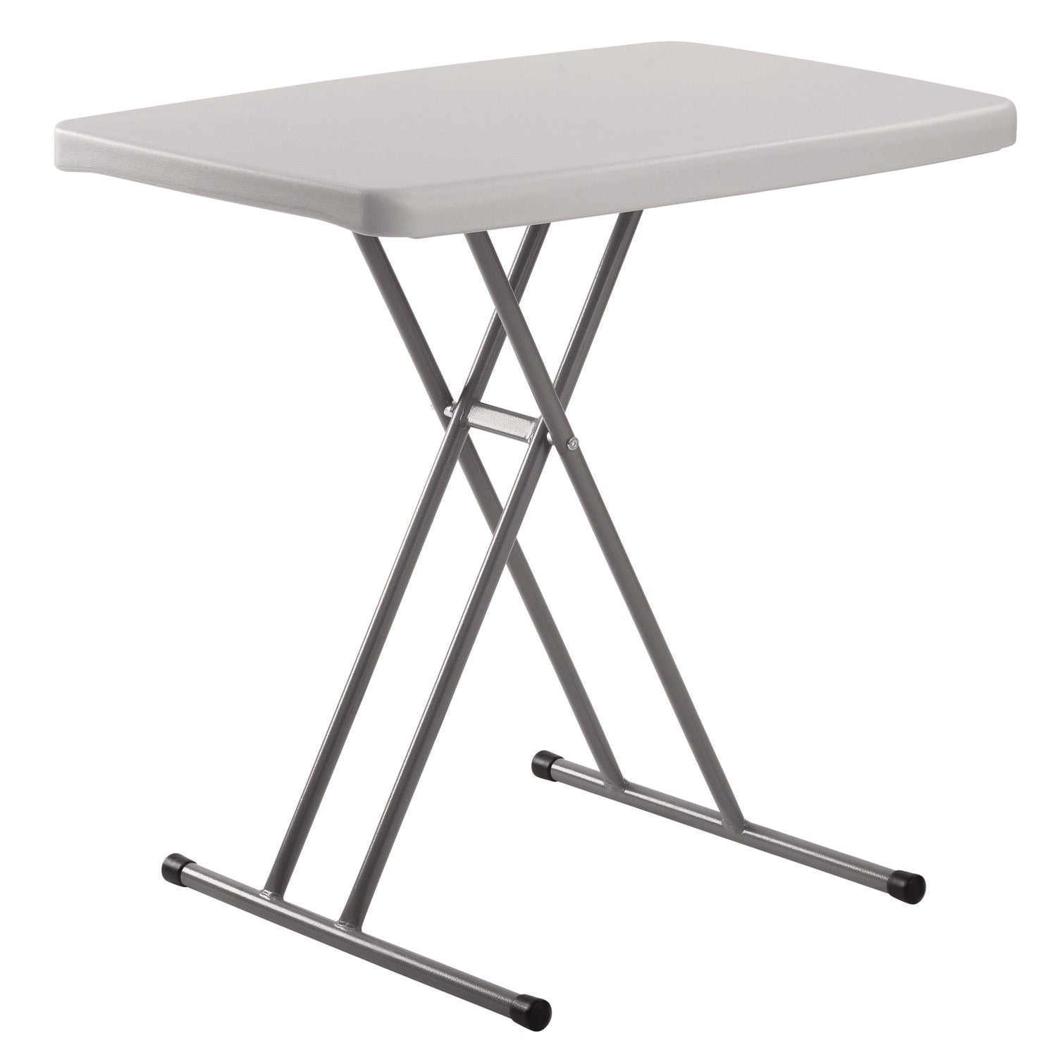 NPS® Height Adjustable Personal Folding Table, Rectangular, 20 x 30 x 27.87, Speckled Gray Top, Gray Base/Legs
