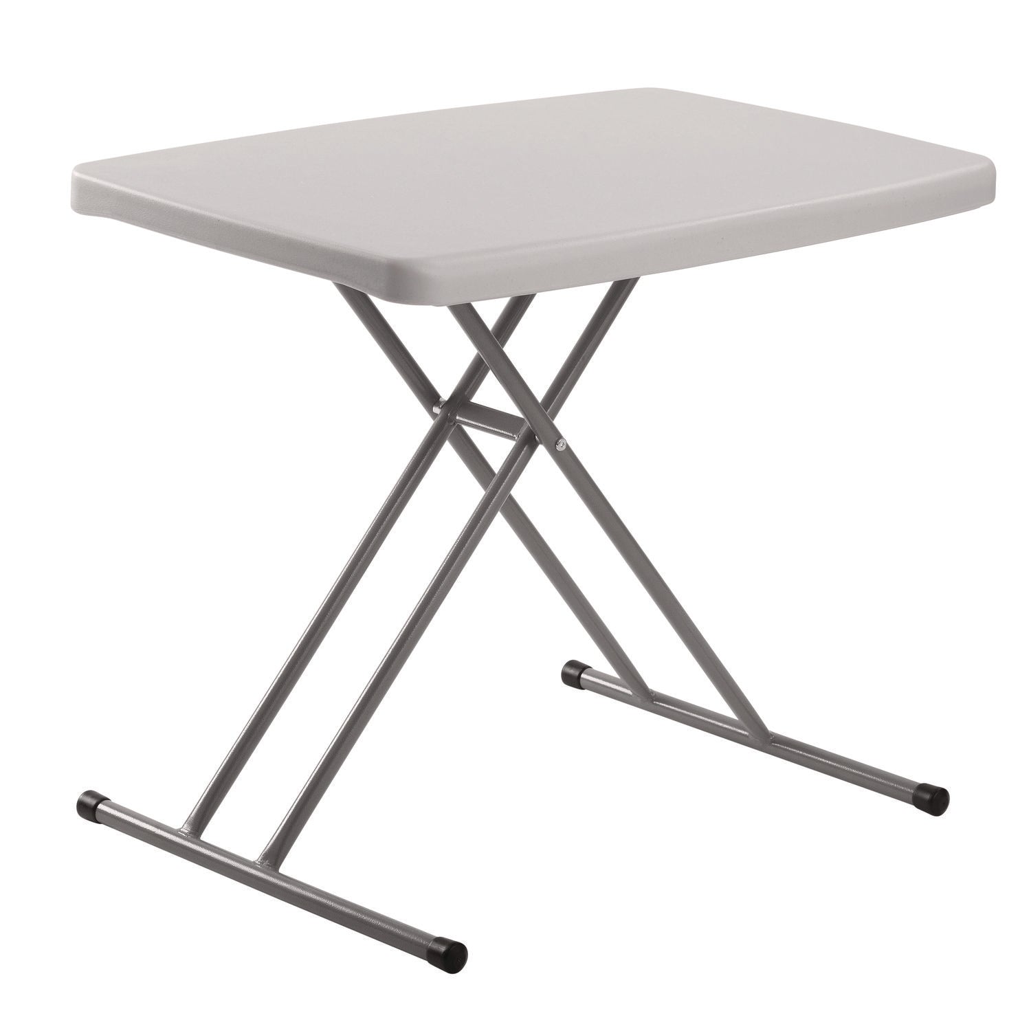 NPS® Height Adjustable Personal Folding Table, Rectangular, 20 x 30 x 27.87, Speckled Gray Top, Gray Base/Legs