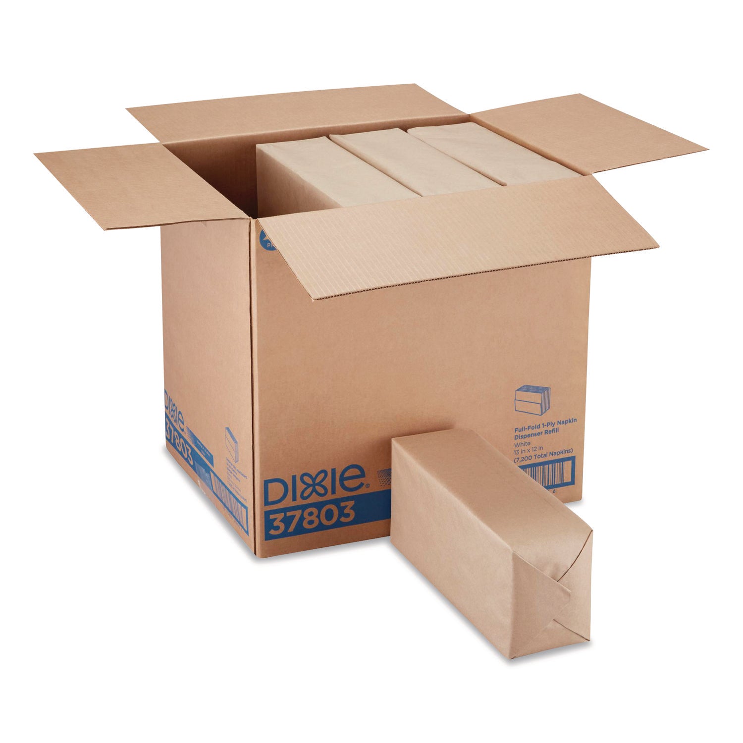 Dixie® Interfold Napkin Refills, 1-Ply, 13 x 12, White, 600 Napkins/Pack,12 Packs/Carton