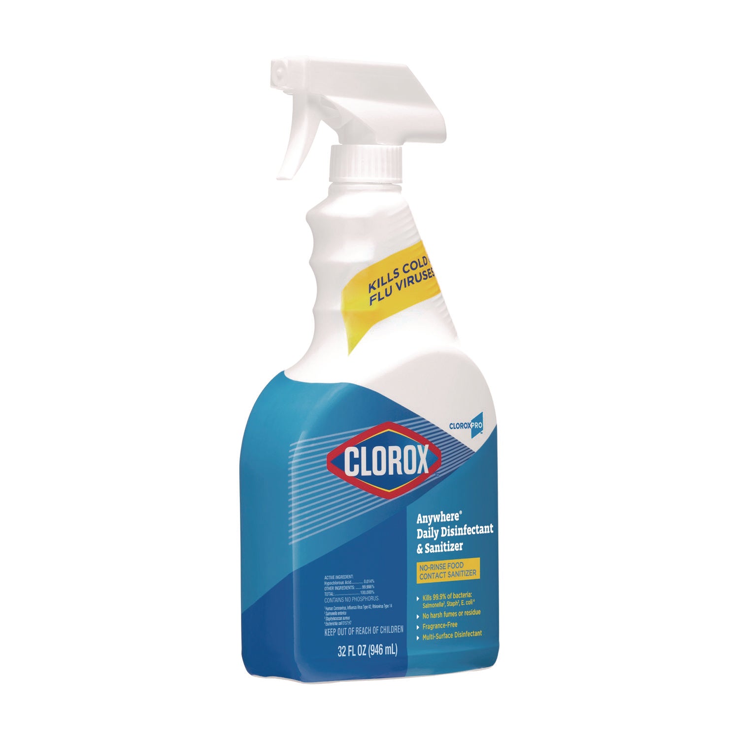 Clorox® Anywhere Daily Disinfectant and Sanitizer, Unscented, 32 oz Spray Bottle
