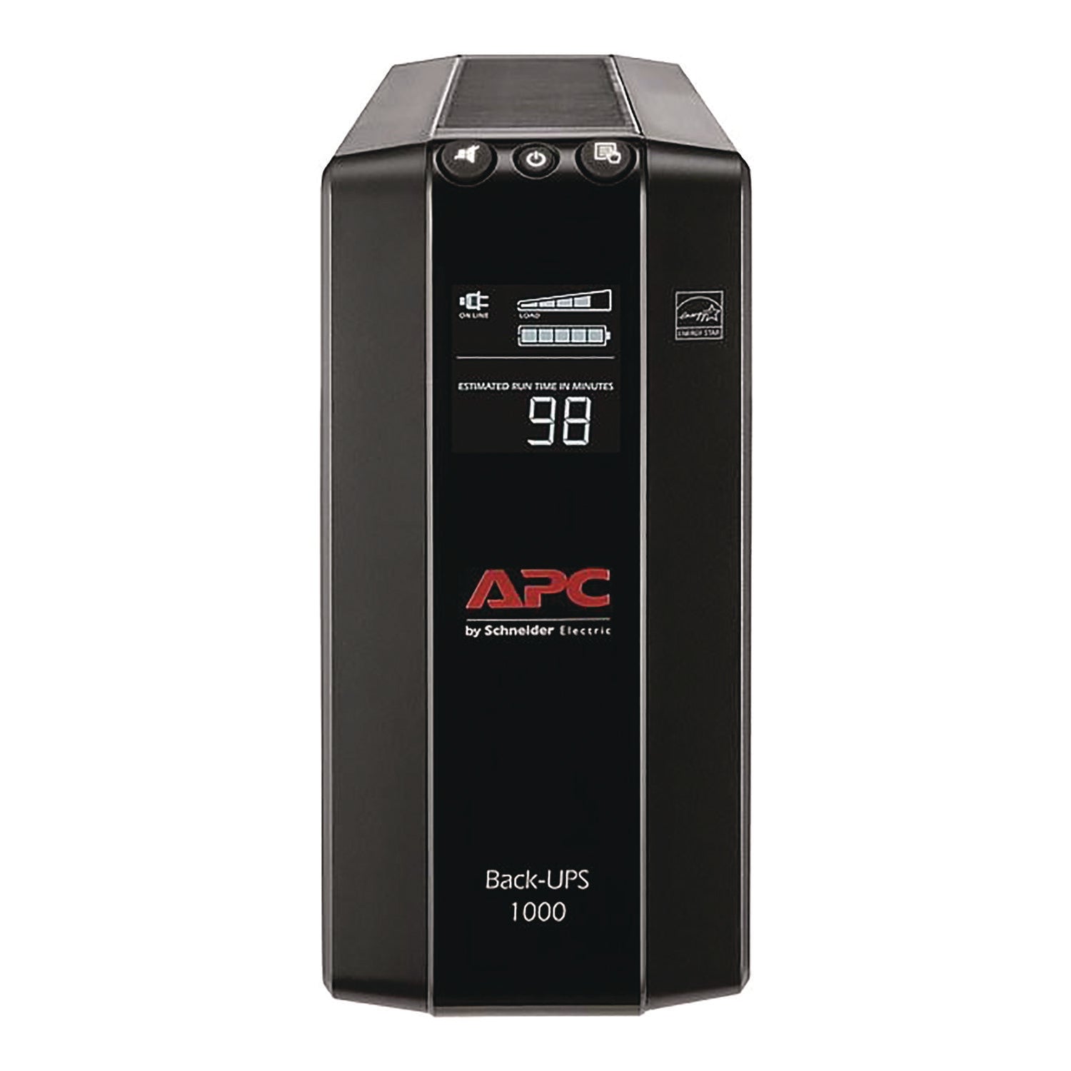 APC® Back-UPS Pro Compact Tower LCD Battery Backup and Surge Protector with USB, 1,000 VA, 8 Outlets, 1,103 J