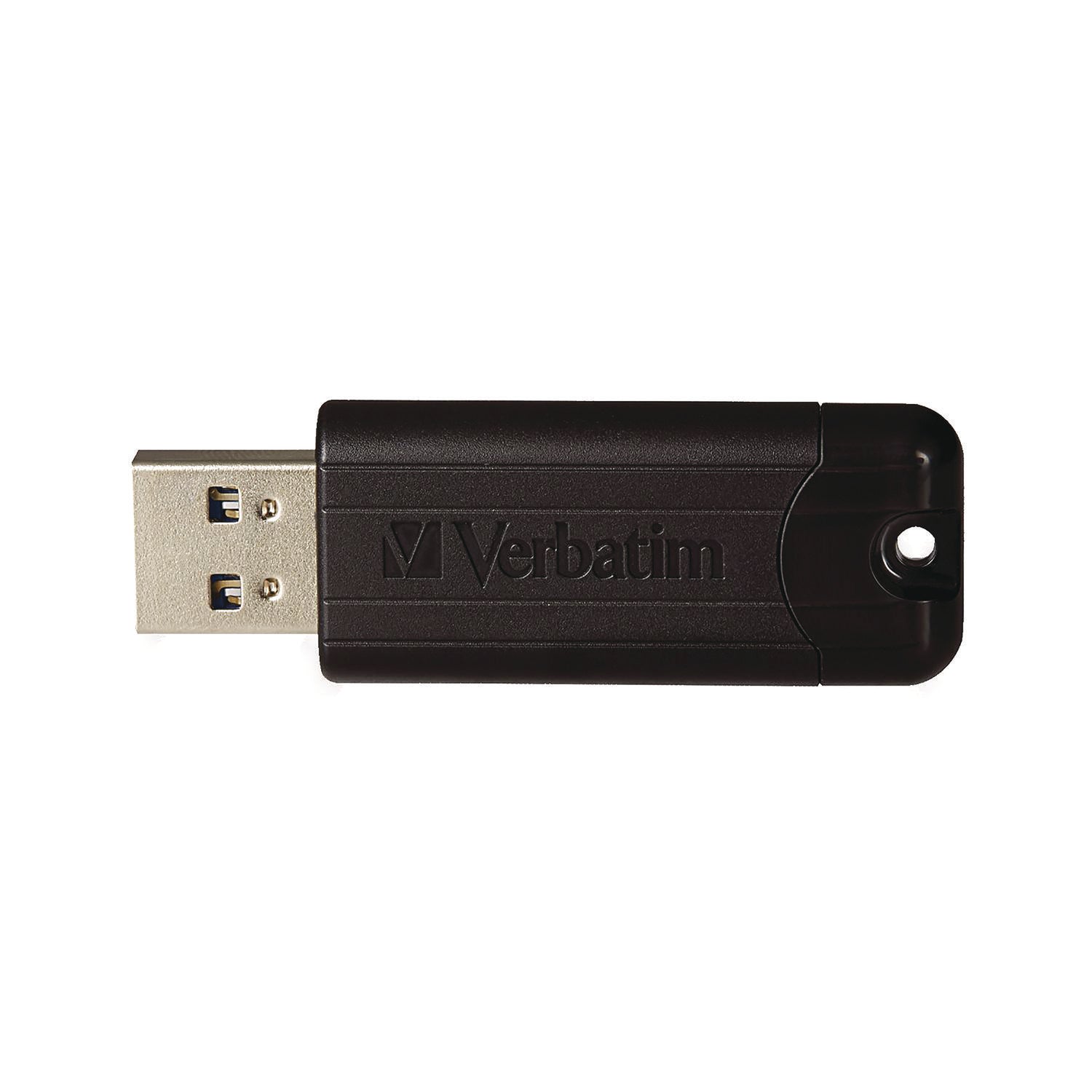 Verbatim® PinStripe USB 3.2 Flash Drive, 256 GB, Black