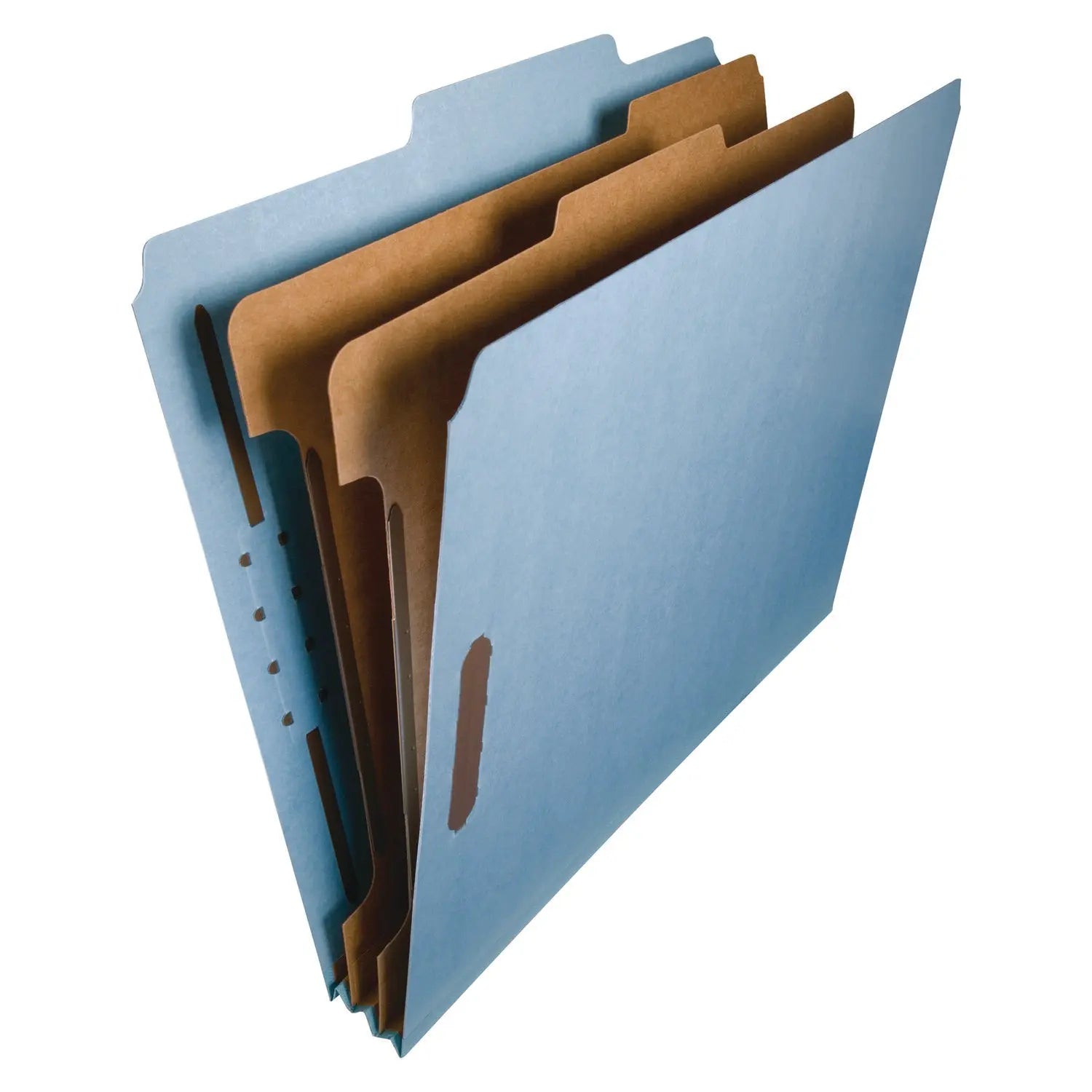 Smead Recycled Pressboard Classification Folders, 2" Expansion, 2 Dividers, 4 Fasteners, Letter Size, Blue Exterior, 10/Box Smead Flipcost