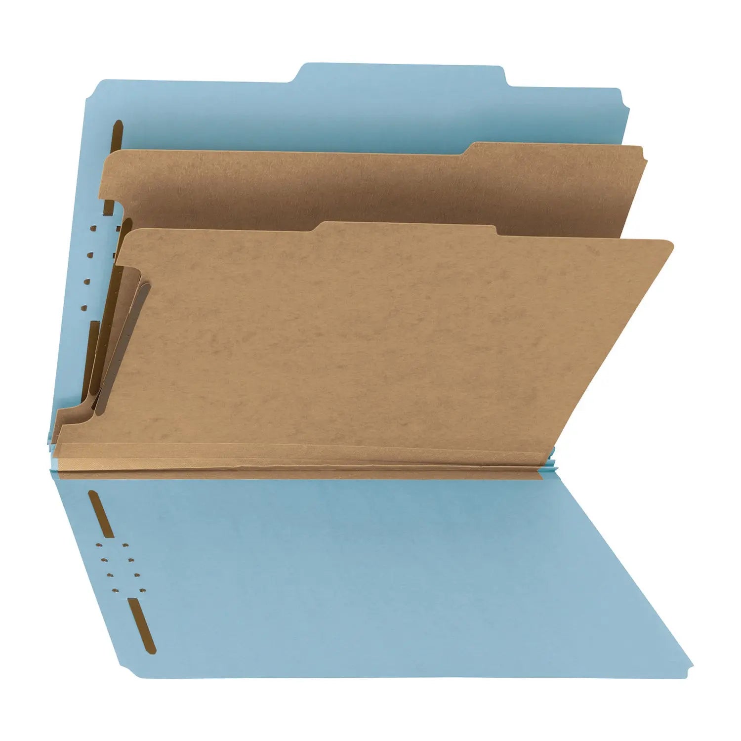 Smead Recycled Pressboard Classification Folders, 2" Expansion, 2 Dividers, 4 Fasteners, Letter Size, Blue Exterior, 10/Box Smead Flipcost