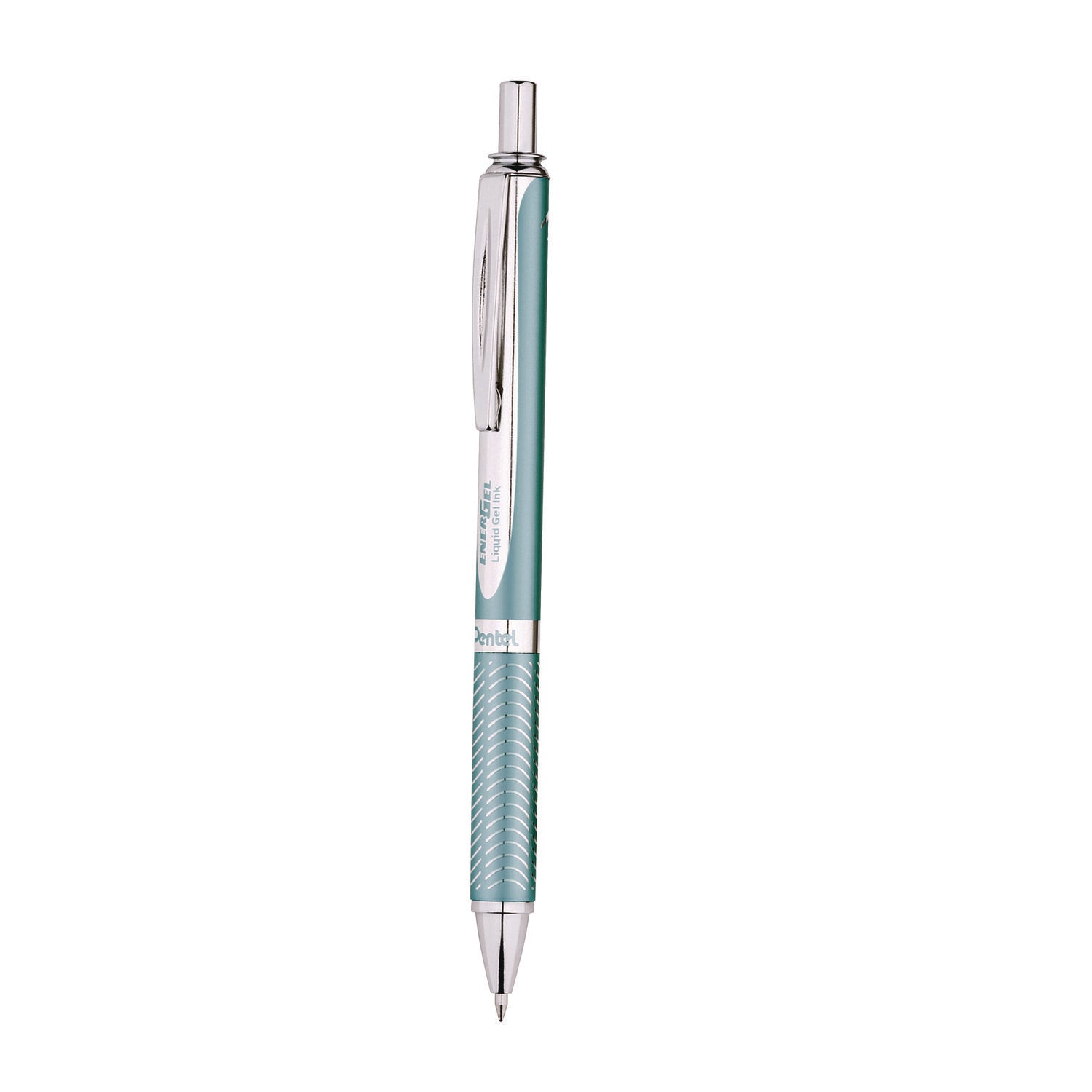 Pentel® EnerGel Alloy RT Gel Pen, Retractable, Medium 0.7 mm, Black Ink, Blue/Aluminum Barrel