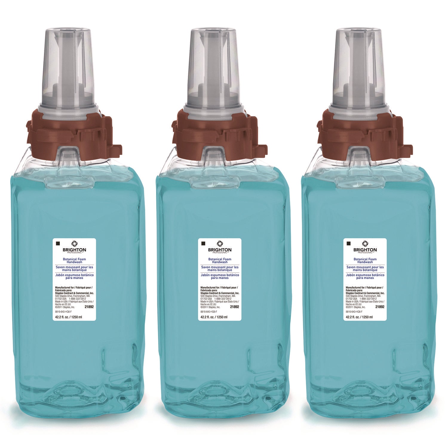Brighton Professional™ ADX Foaming Hand Soap Refills, Botanical Scent, 1,250 mL, 3/Carton
