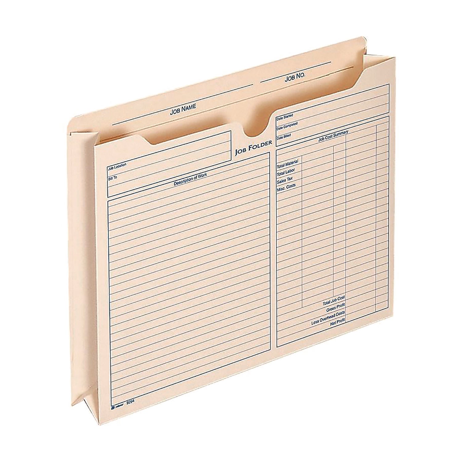 Adams® Pre-Printed Heavy-Duty Reinforced File Pocket, 2" Expansion, Letter Size, Manila, 15/Pack