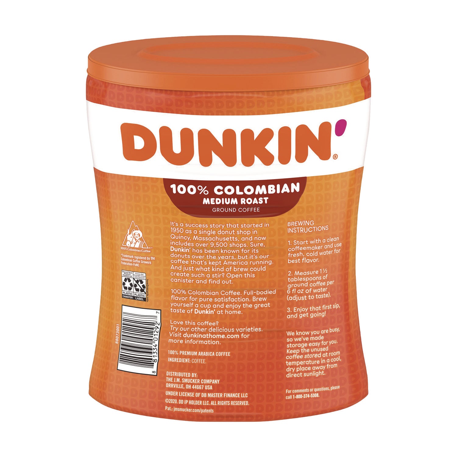 Dunkin'® Columbian Coffee, 27.05 oz Canister