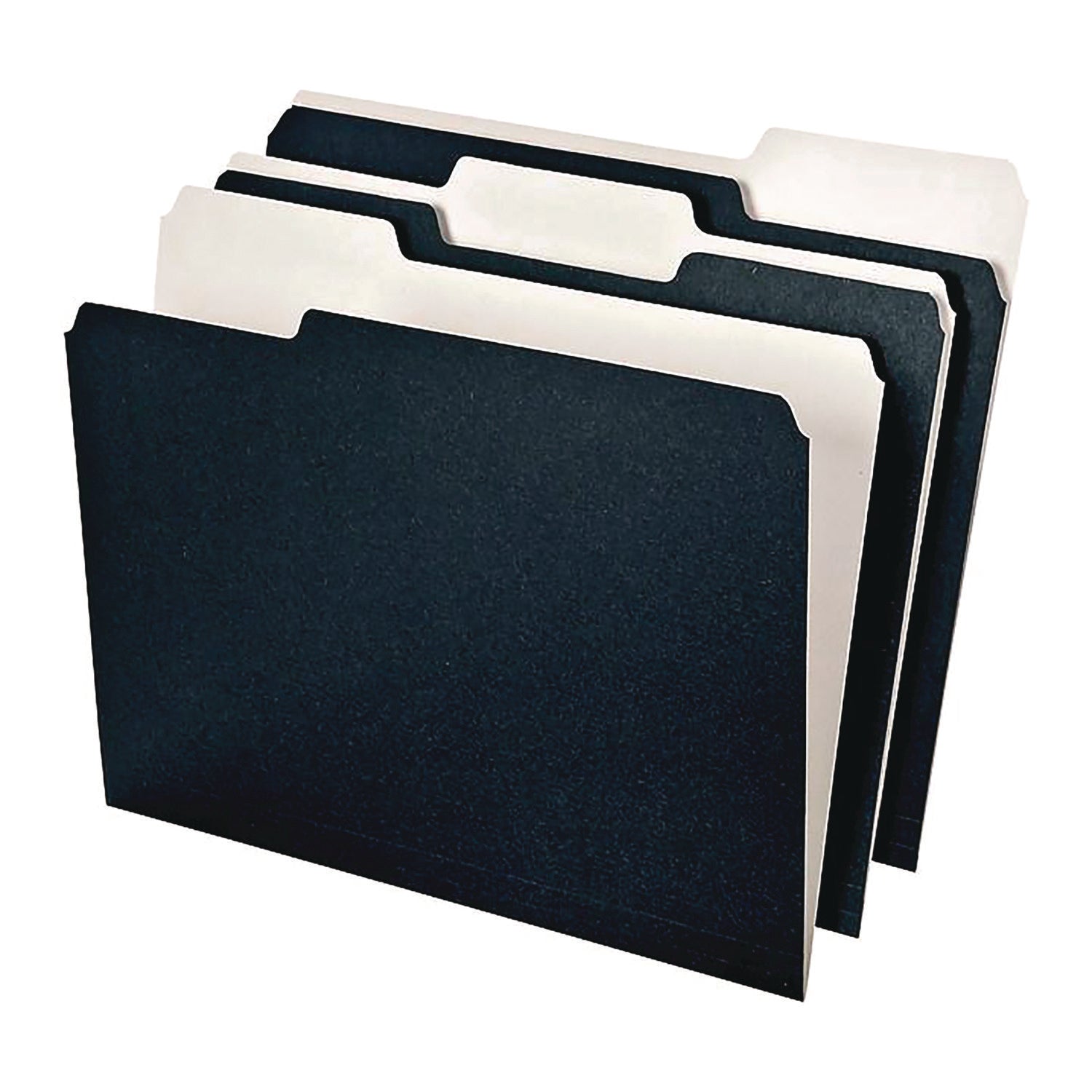 Ampad® Earthwise Pendaflex File Folders, 1/3-Cut Tabs: Assorted, Letter Size, Black/White, 50/Box