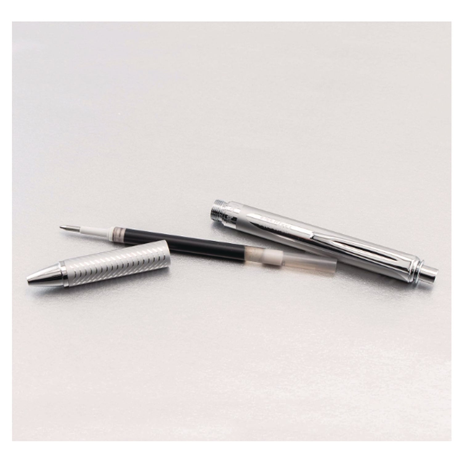 Pentel® EnerGel Alloy RT Gel Pen, Retractable, Medium 0.7 mm, Black Ink, Polished Aluminum Barrel