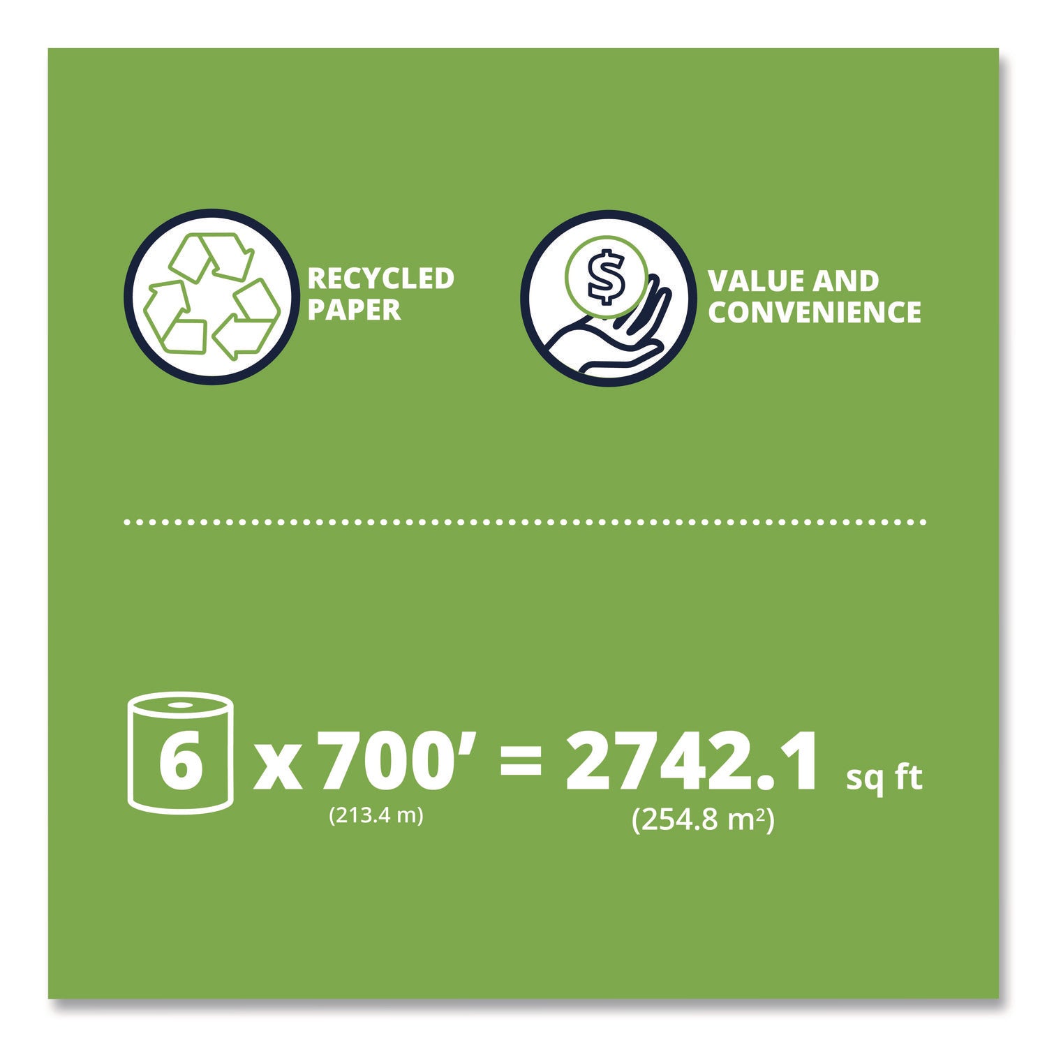 Papernet® HyTech Seas Hardwound Roll Towel Kraft, 1-Ply, 7.9" x 700 ft, Brown, 6/Carton