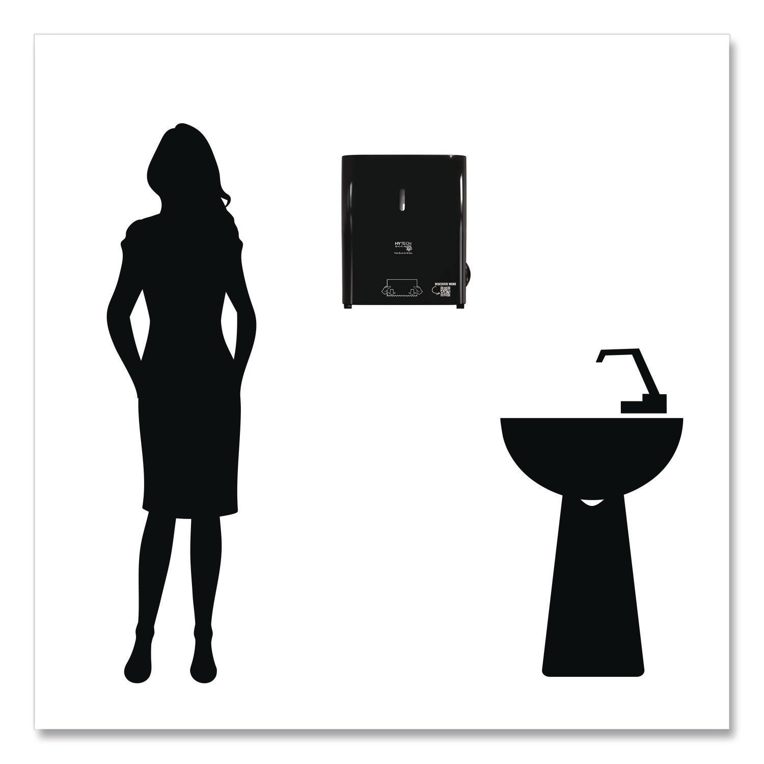 Papernet® Hy Tech Towel Dispenser, Manual, 12.4 x 9.3 x 16.5, Black