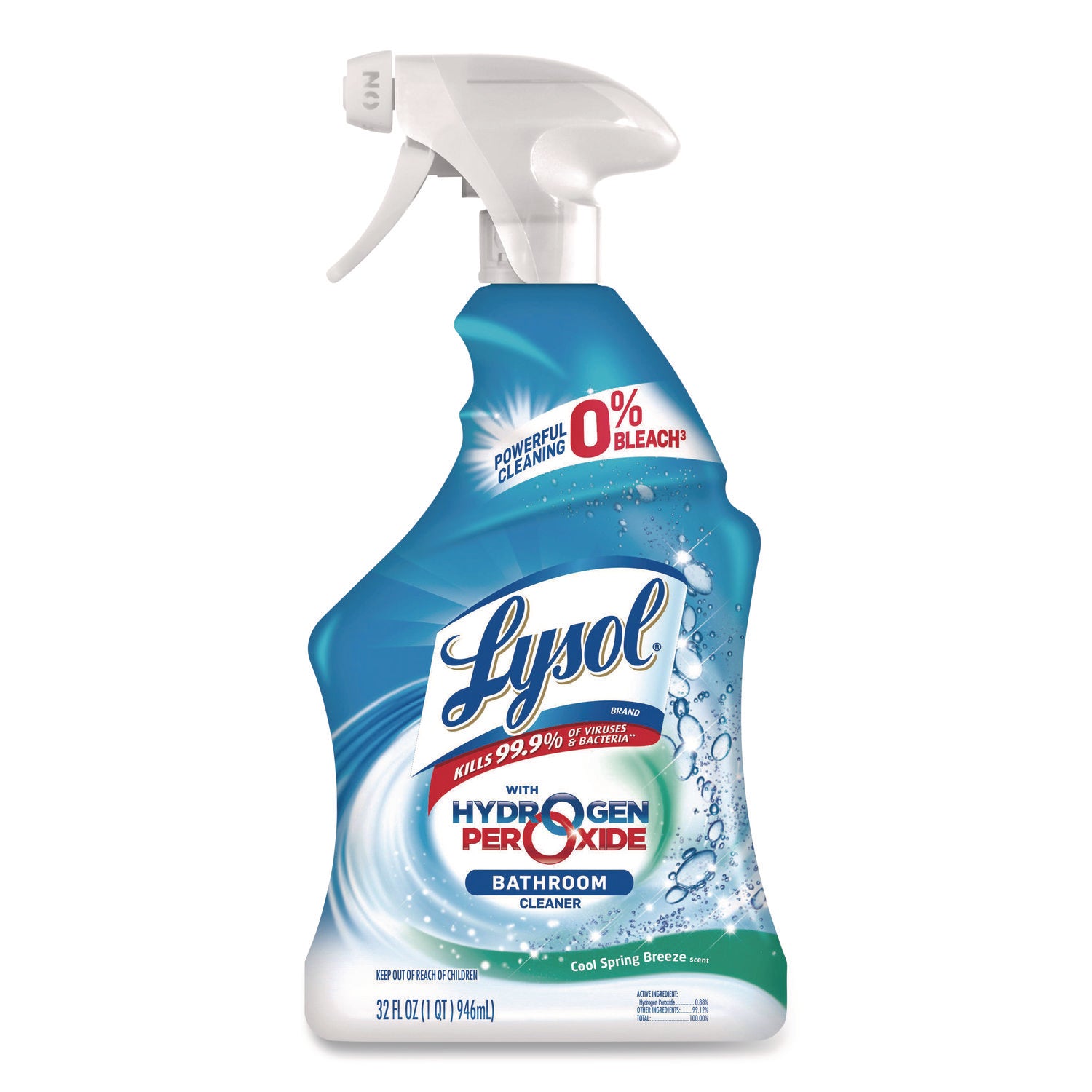 LYSOL® Brand Bathroom Cleaner with Hydrogen Peroxide, Cool Spring Breeze, 32 oz Trigger Spray Bottle