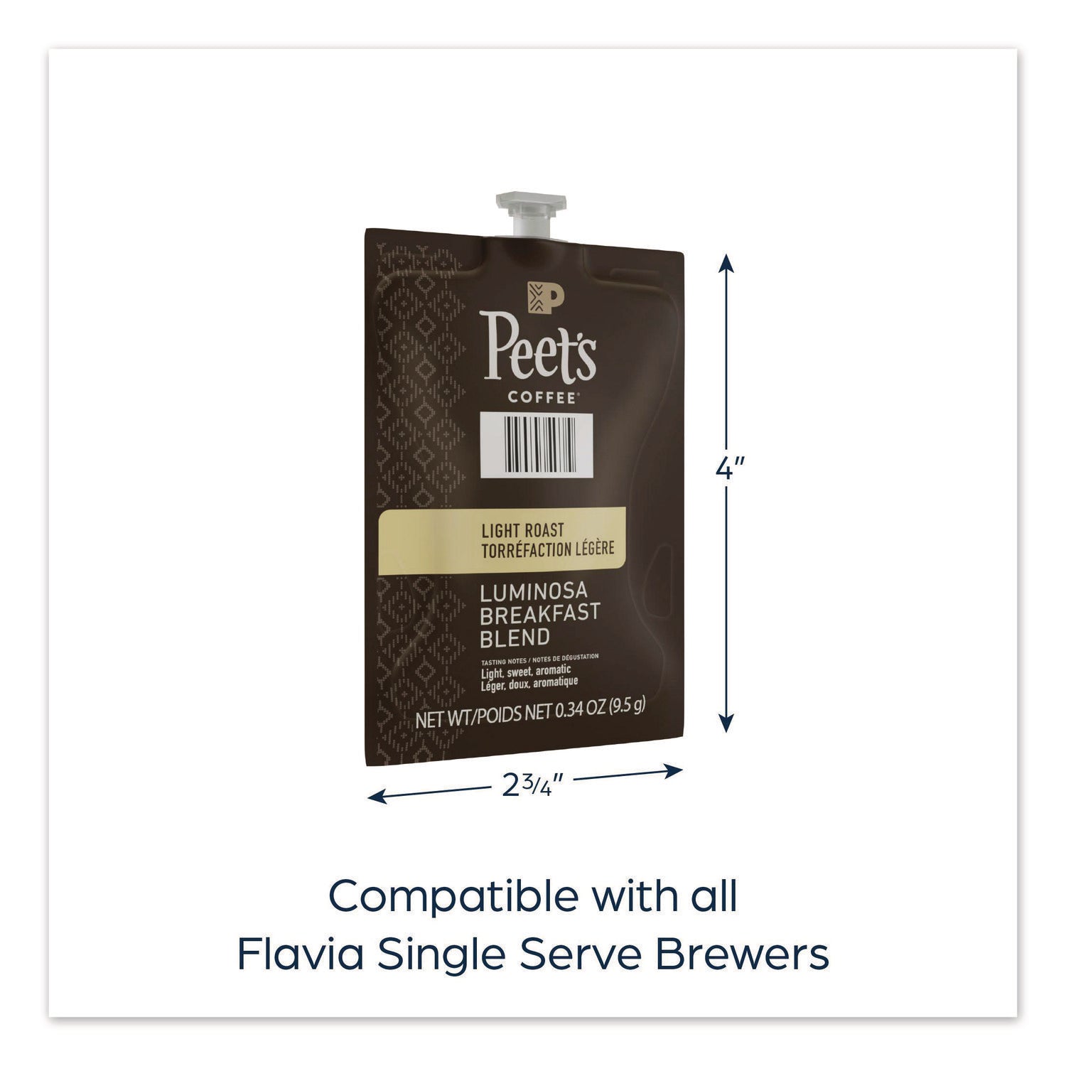 FLAVIA® Peet's Coffee Colombia Luminosa, Breakfast Blend, 76/Carton