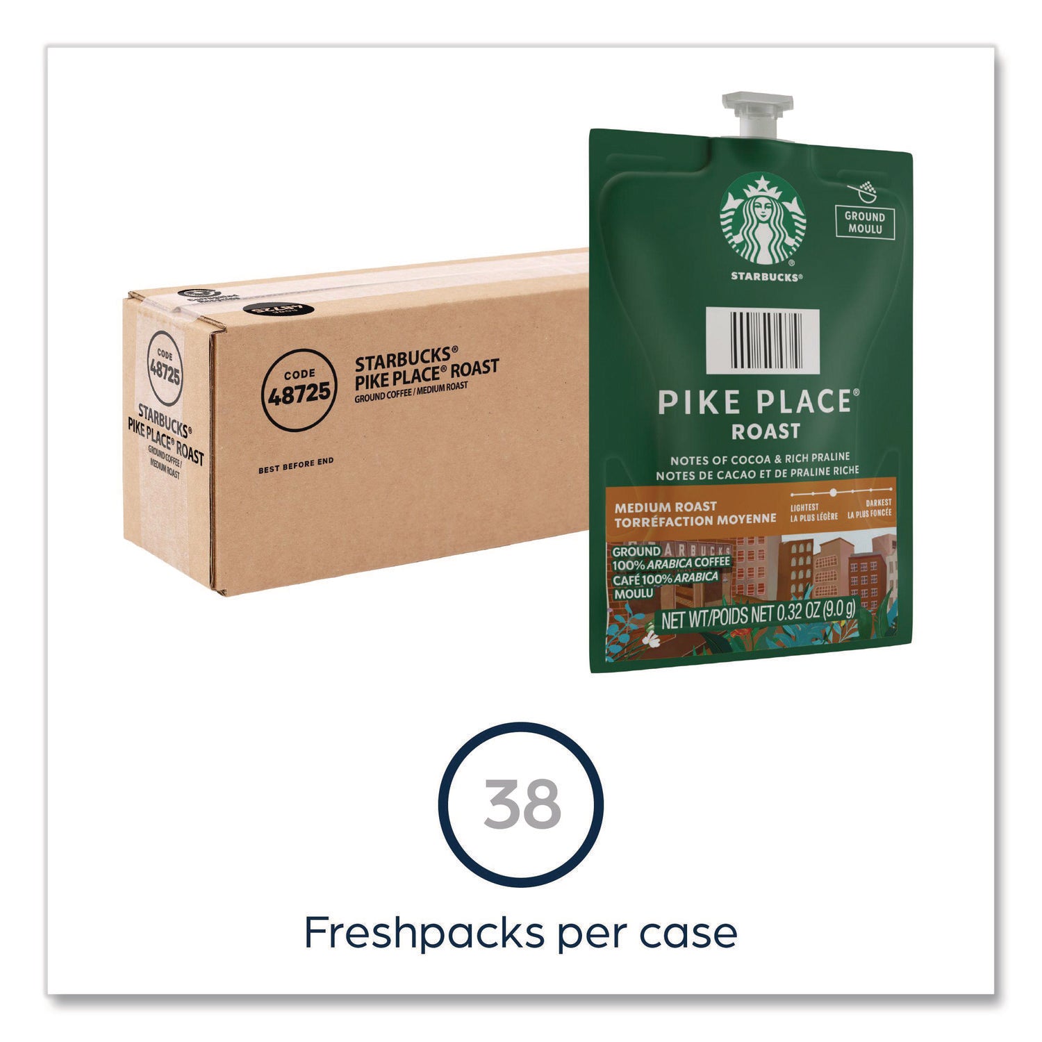 FLAVIA® Starbucks Pike Place Roast Coffee Freshpack, 38/Carton