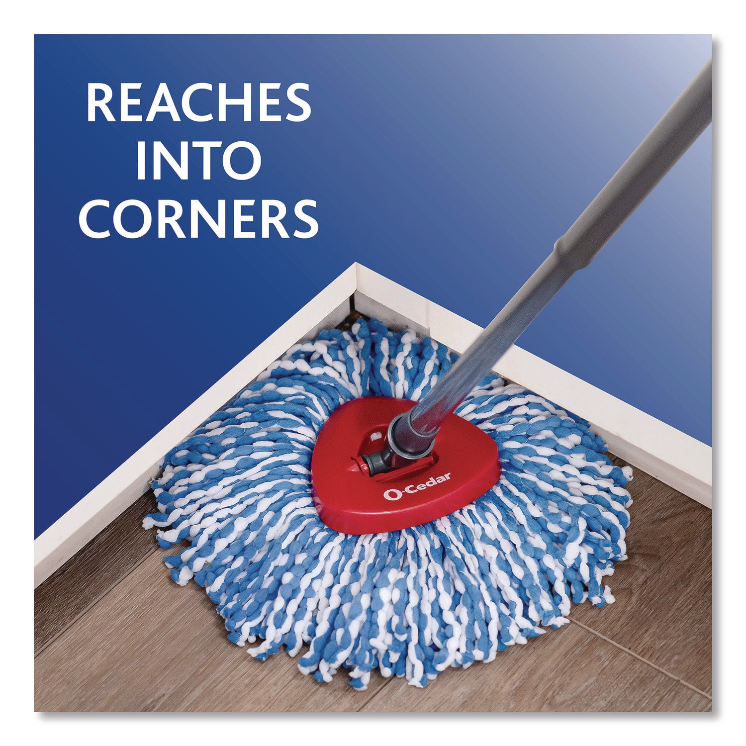 O-Cedar® Rinse Clean Refill, Microfiber, Custom Size for Rinse Clean Mop System, Blue/White, 2/Pack, 6 Packs/Carton