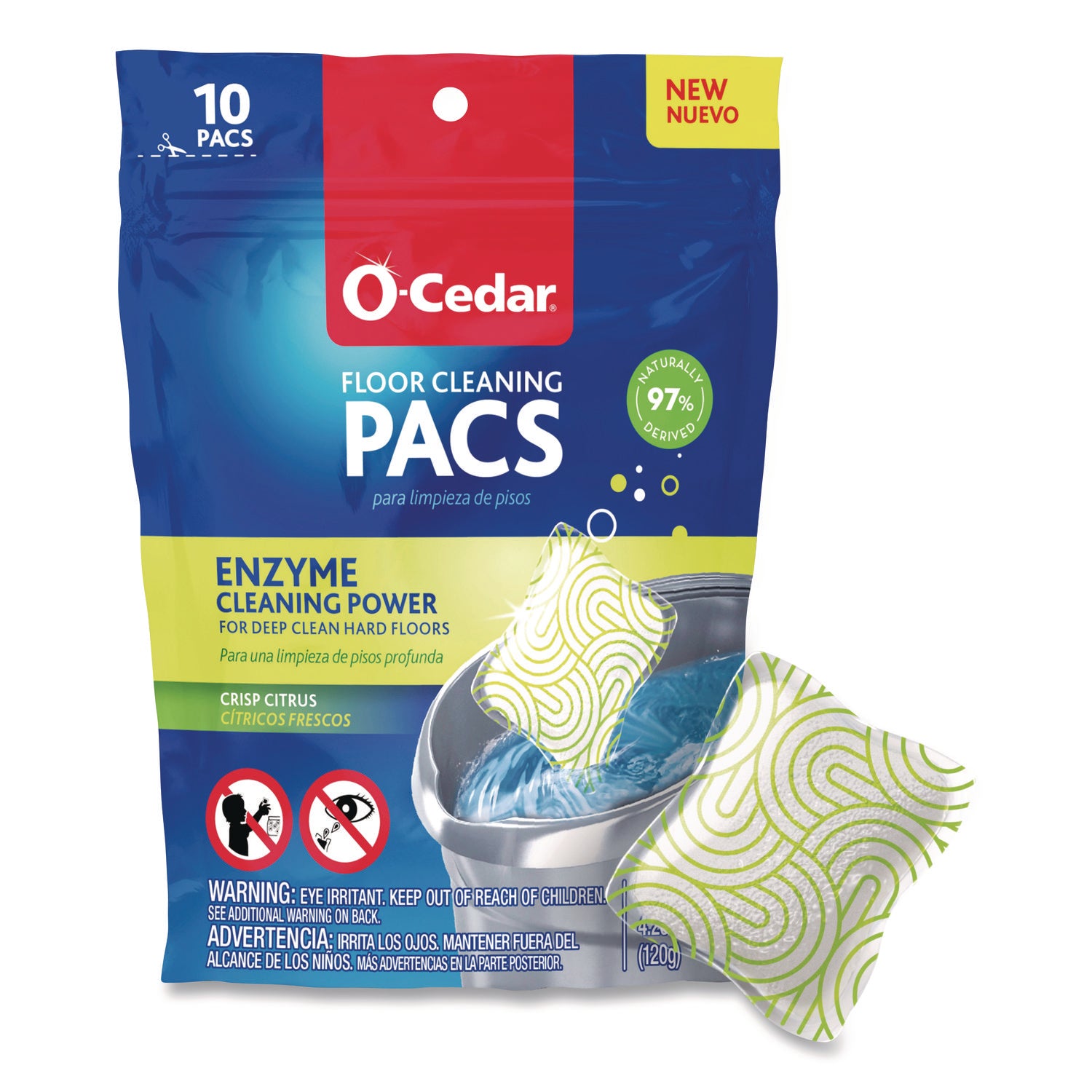 O-Cedar® Cleaning PACS, Crisp Citrus Scent, 10/Pack