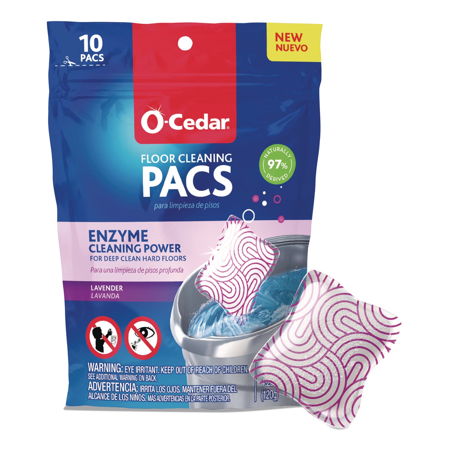 O-Cedar® Cleaning PACS, Lavender Scent, 10/Pack