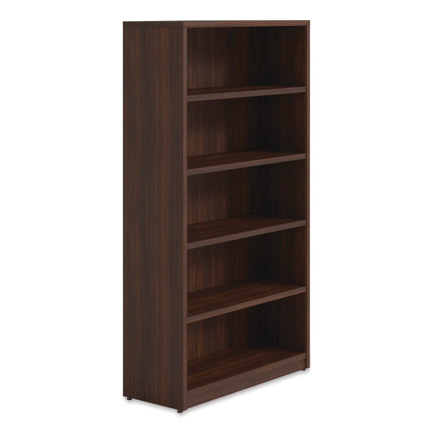 Alera® Alera Seville Bookcase, Five-Shelf, 36" x 14" x 65", Mahogany