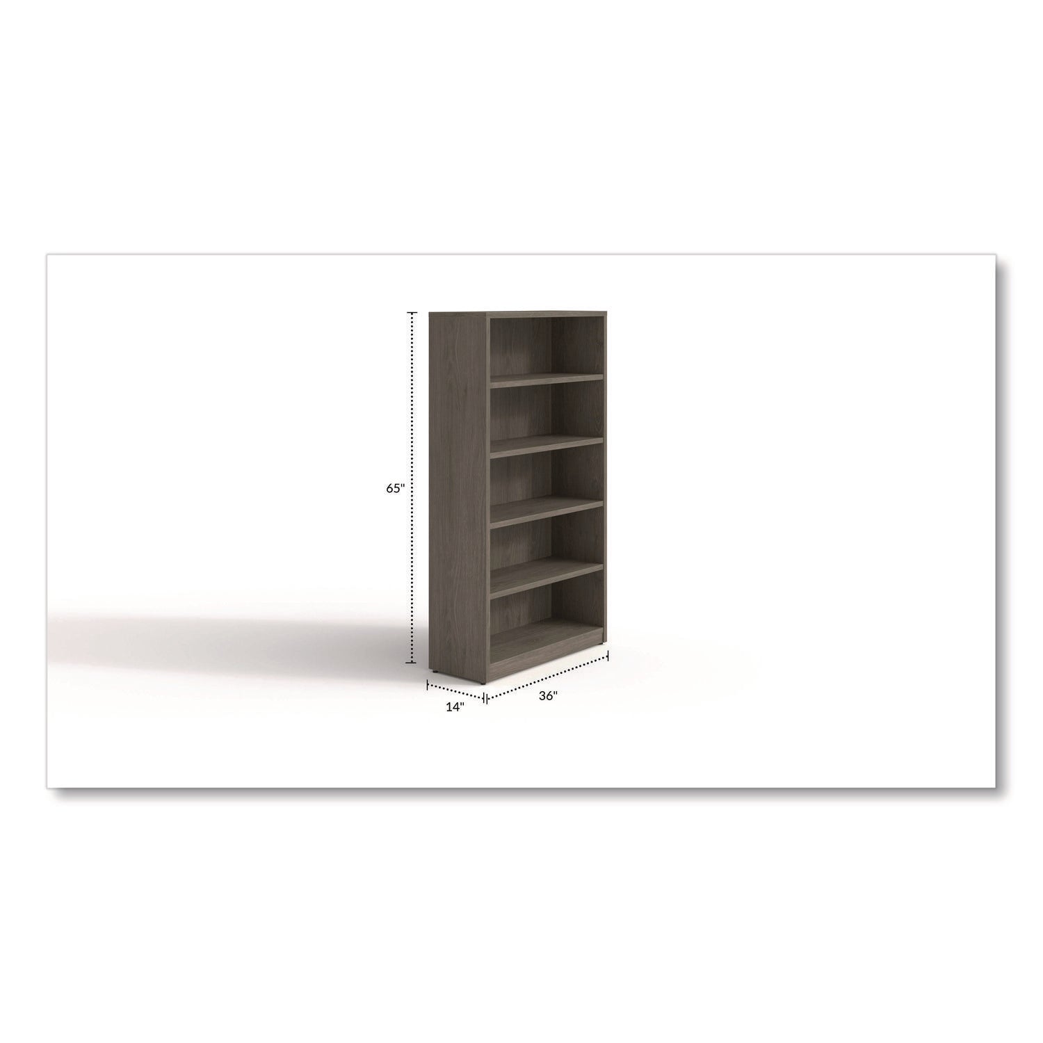 Alera® Alera Seville Bookcase, Five-Shelf, 36" x 14" x 65", Walnut