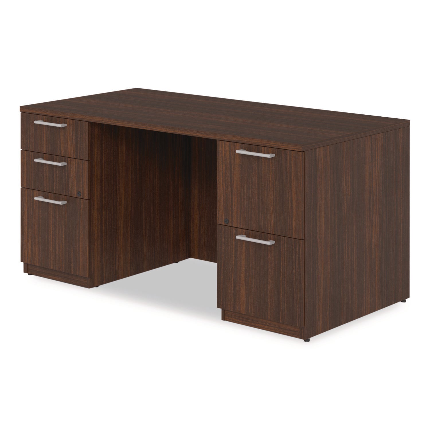 Alera® Alera Seville Series Double Pedestal Desk, 60" x 30" x 29", Mahogany