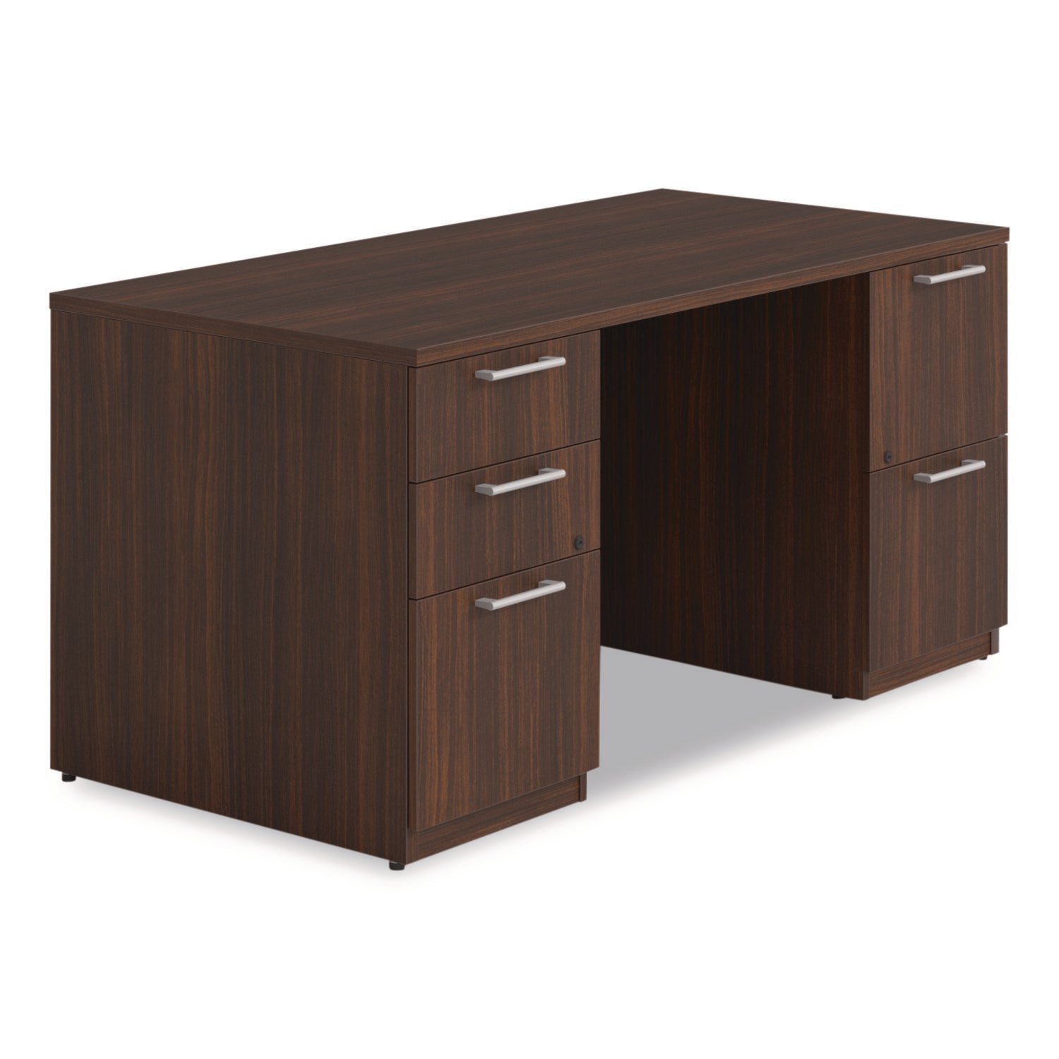Alera® Alera Seville Series Double Pedestal Desk, 60" x 30" x 29", Mahogany