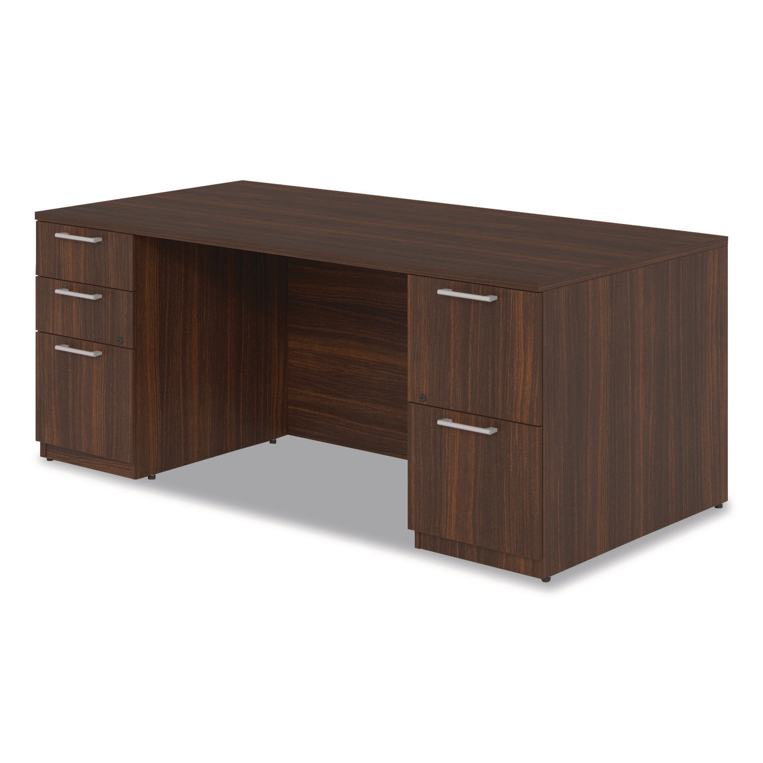 Alera® Alera Seville Series Double Pedestal Desk, 72" x 36" x 29", Mahogany