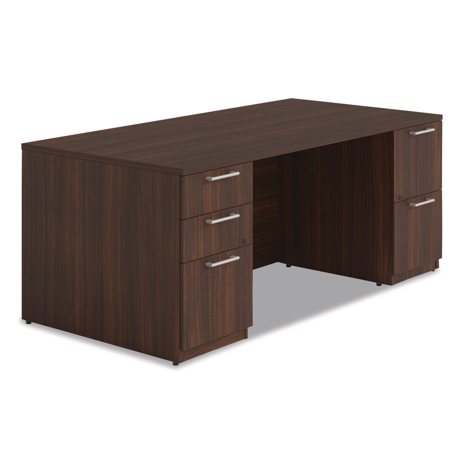 Alera® Alera Seville Series Double Pedestal Desk, 72" x 36" x 29", Mahogany