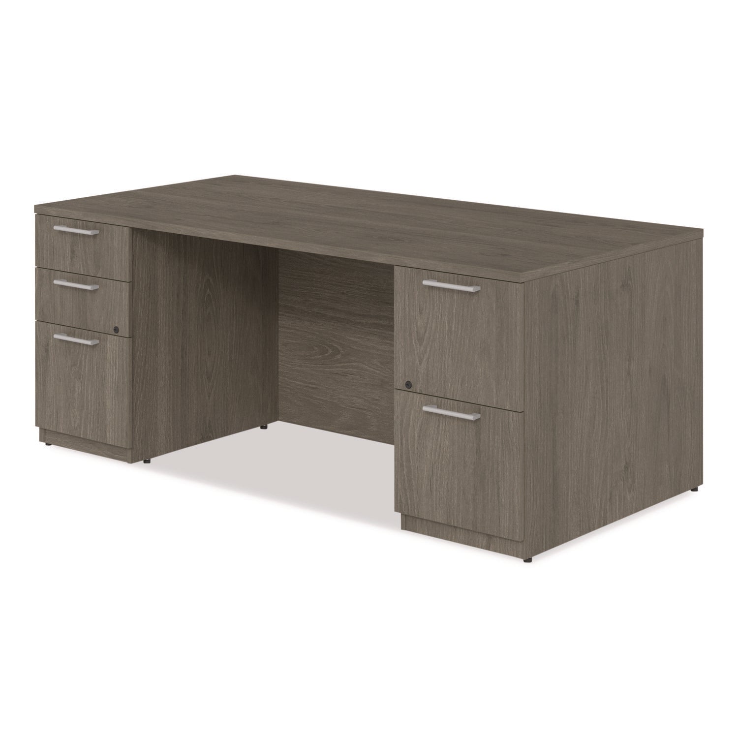 Alera® Alera Seville Series Double Pedestal Desk, 72" x 36" x 29", Walnut