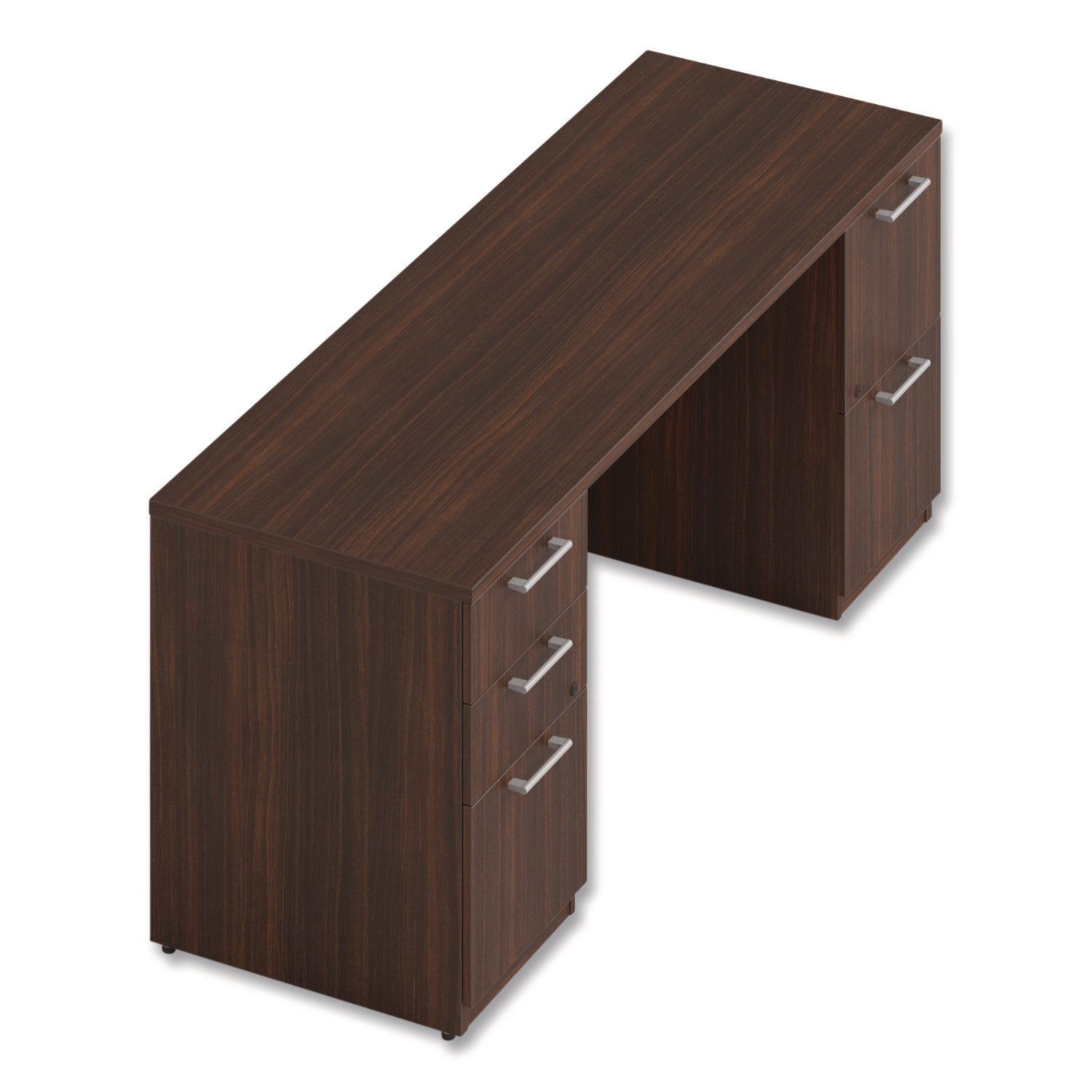 Alera® Alera Seville Series Double Pedestal Credenza, 72w x 24d x 29h, Mahogany