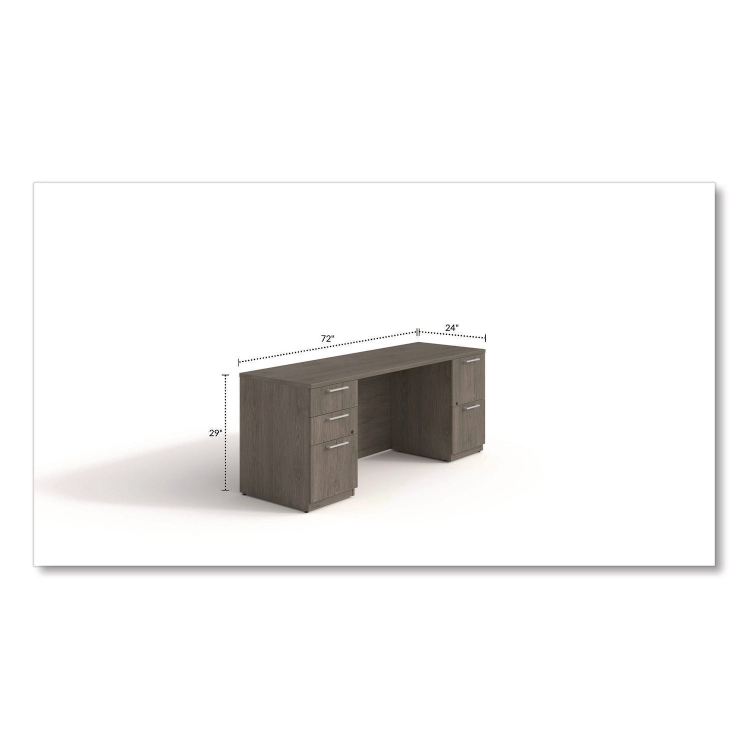 Alera® Alera Seville Series Double Pedestal Credenza, 72w x 24d x 29h, Walnut