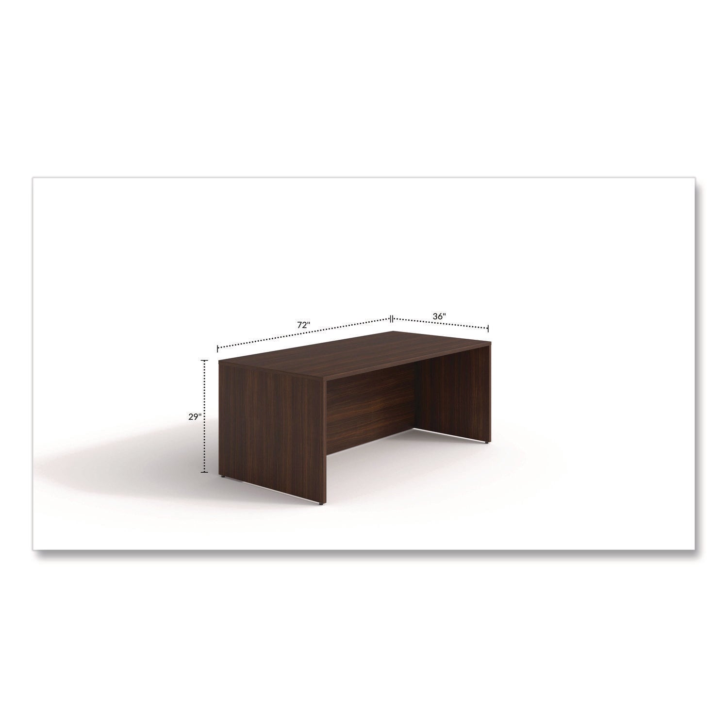 Alera® Alera Seville Series Desk Shell, 72" x 36" x 29", Mahogany