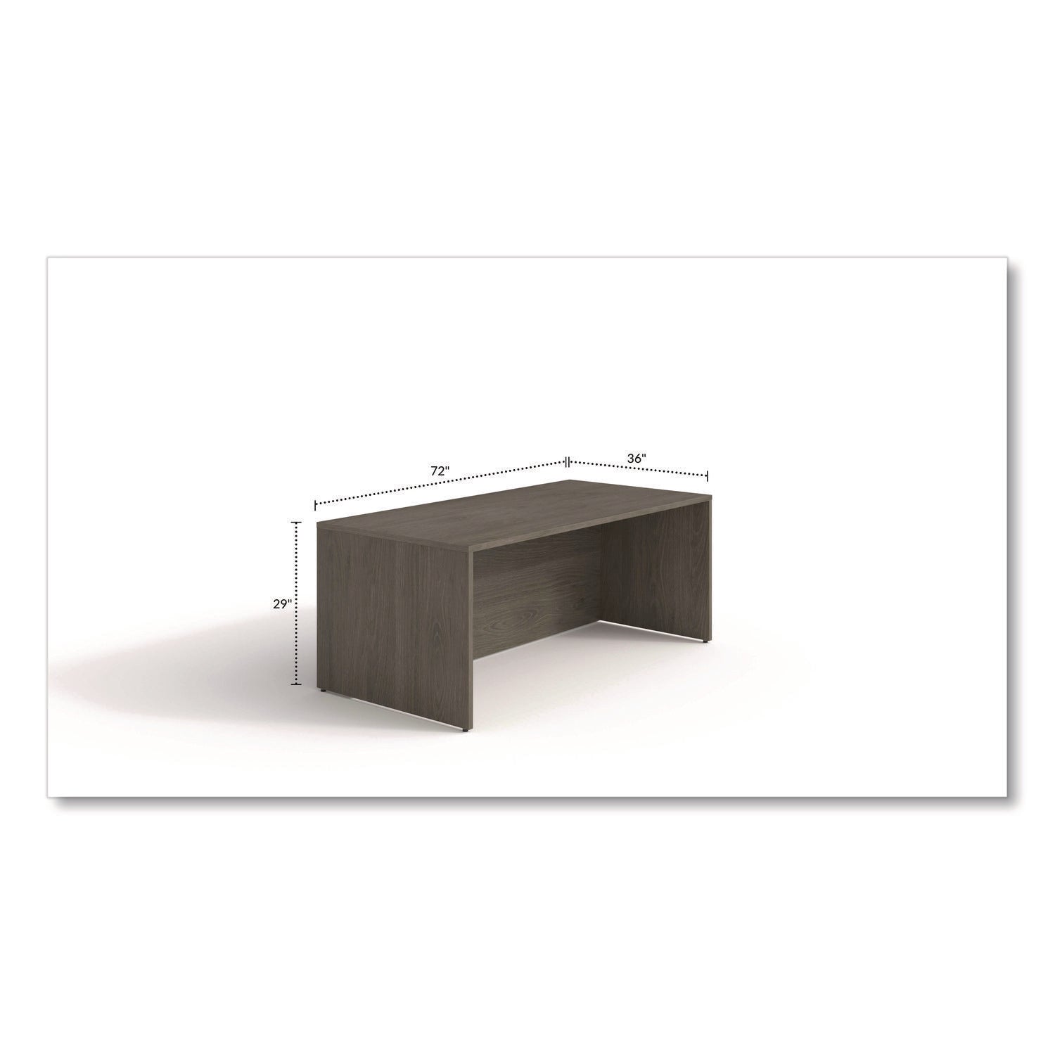 Alera® Alera Seville Series Desk Shell, 72" x 36" x 29", Walnut