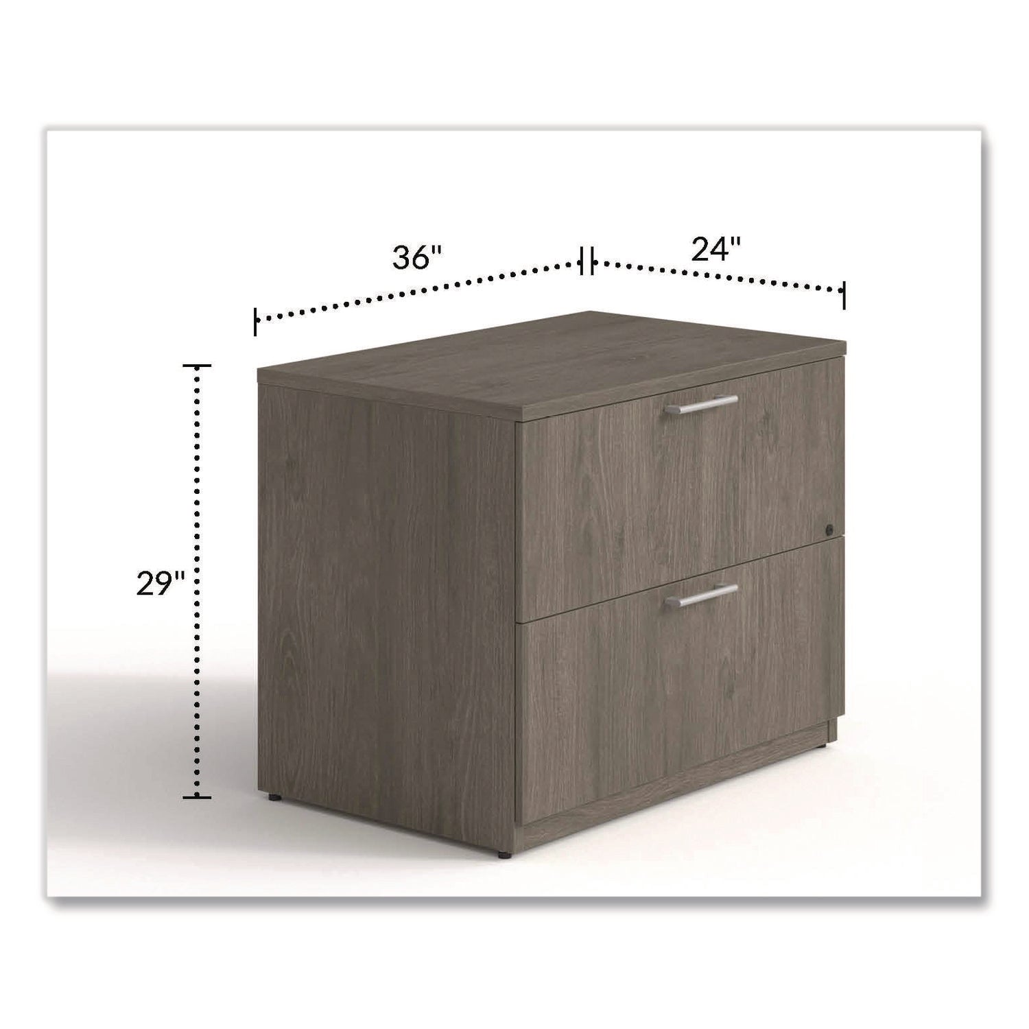 Alera® Alera Seville Series Lateral File Cabinet, 2 Legal-Size File Drawers, Walnut, 36" x 24" x 29"