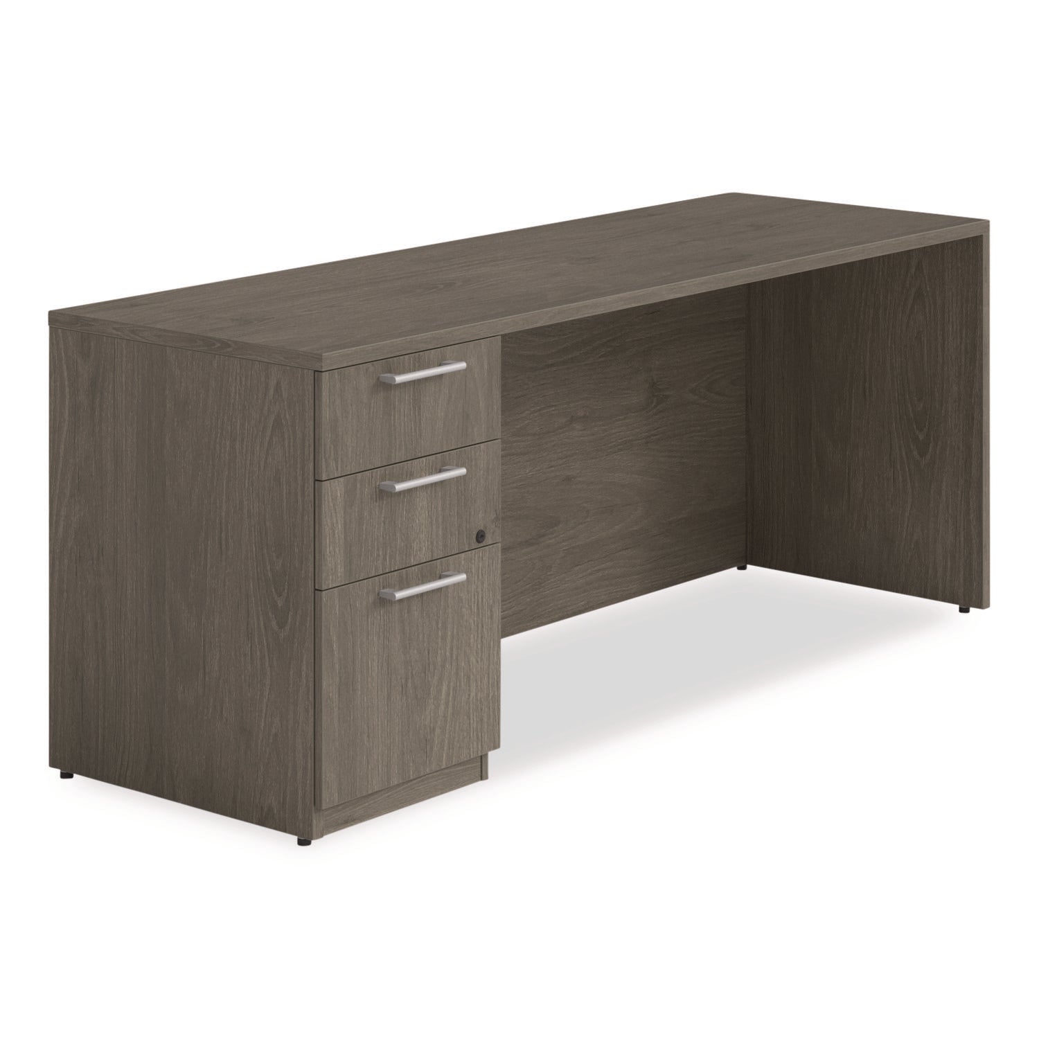 Alera® Alera Seville Series Credenza with Pedestal, Left Pedestal, 72w x 24d x 29h, Walnut