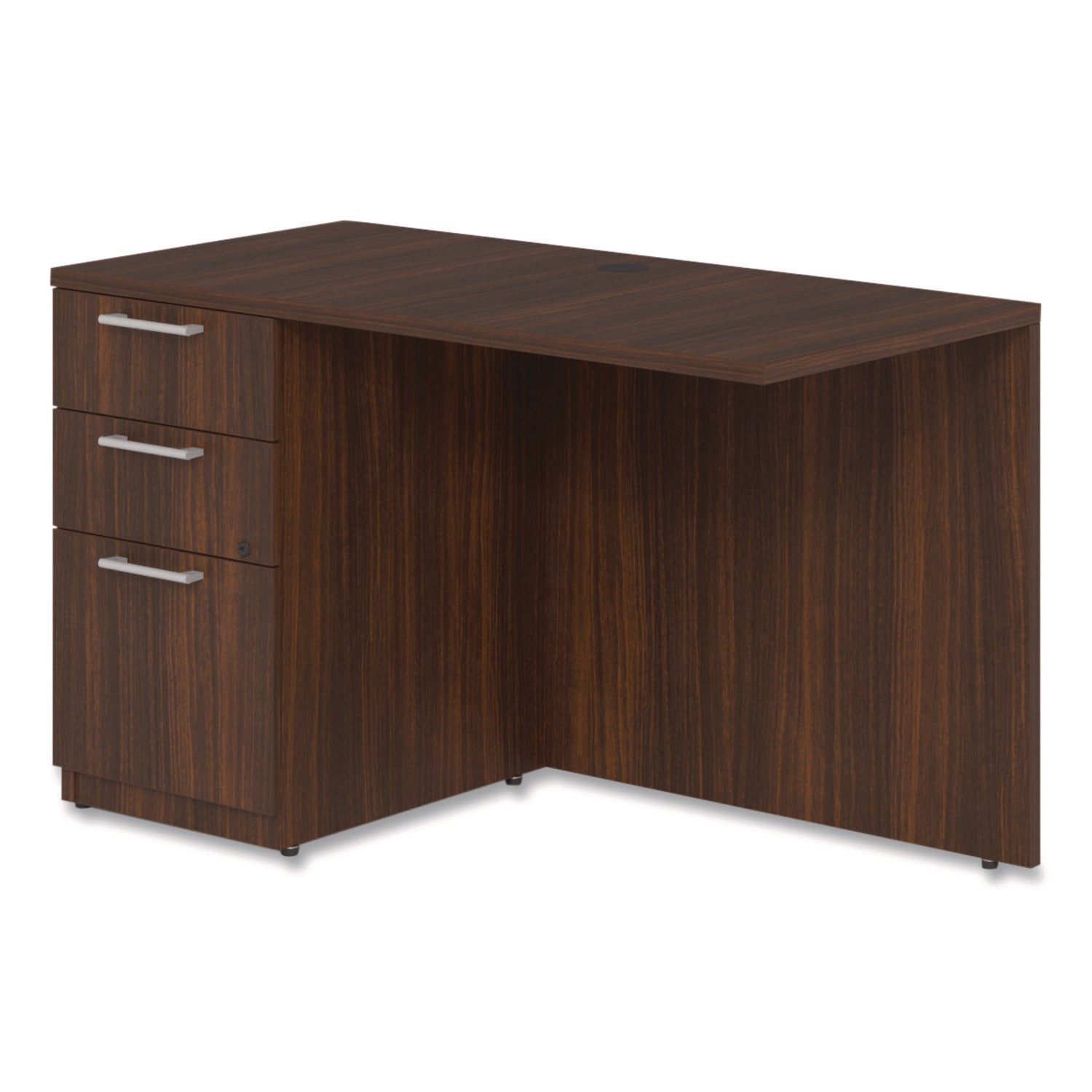 Alera® Seville Series Desk Return with Pedestal, Left, 48" x 24" x 29", Mahogany