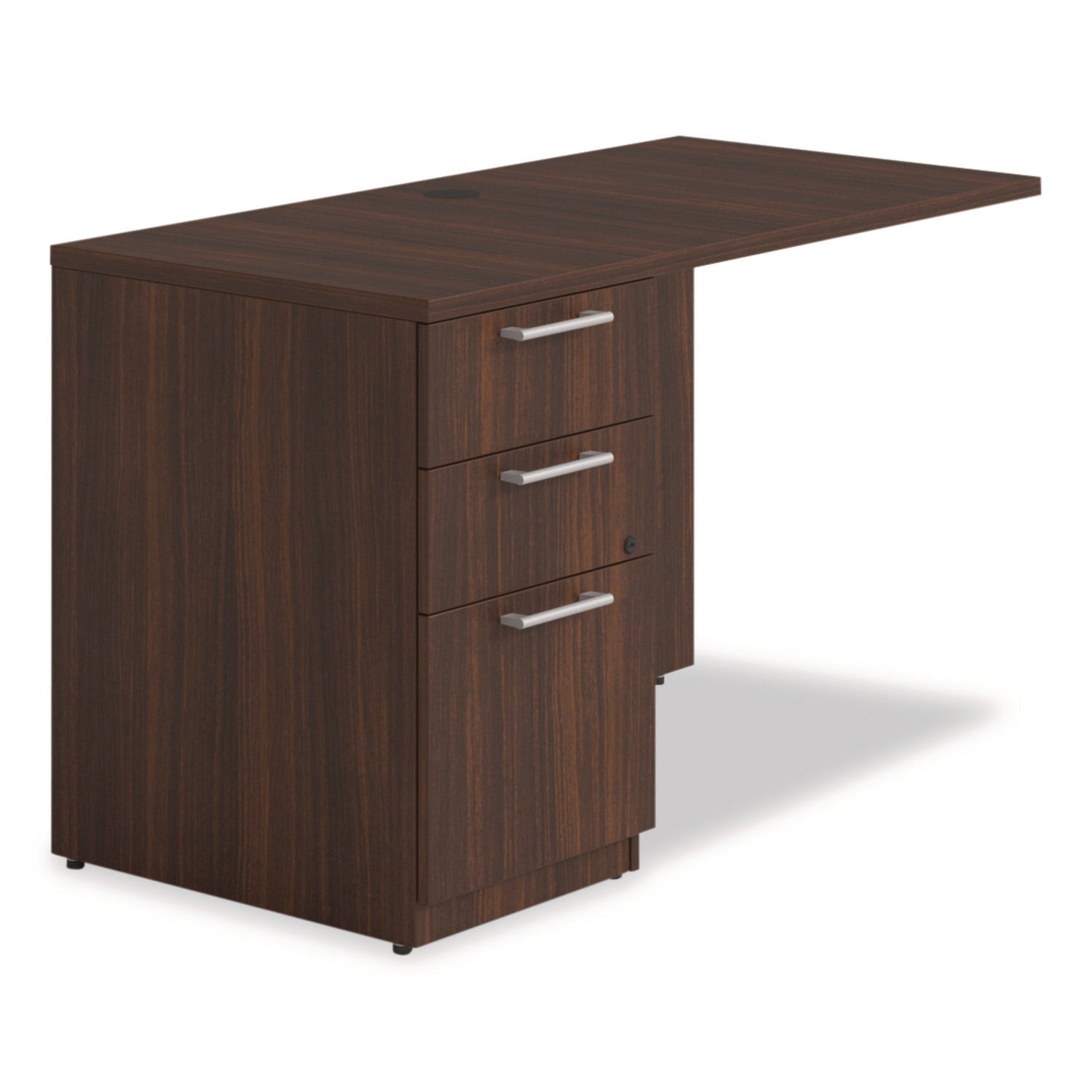 Alera® Seville Series Desk Return with Pedestal, Left, 48" x 24" x 29", Mahogany