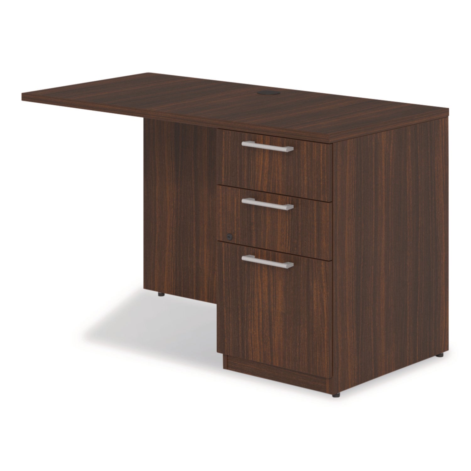Alera® Seville Desk Return with Pedestal, Right, 48" x 24" x 29", Mahogany