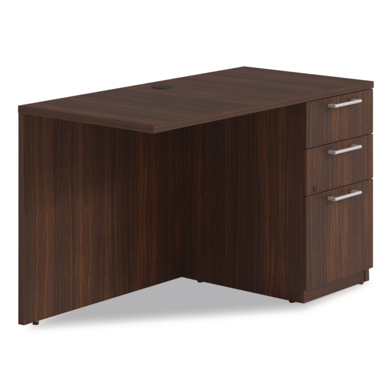 Alera® Seville Desk Return with Pedestal, Right, 48" x 24" x 29", Mahogany